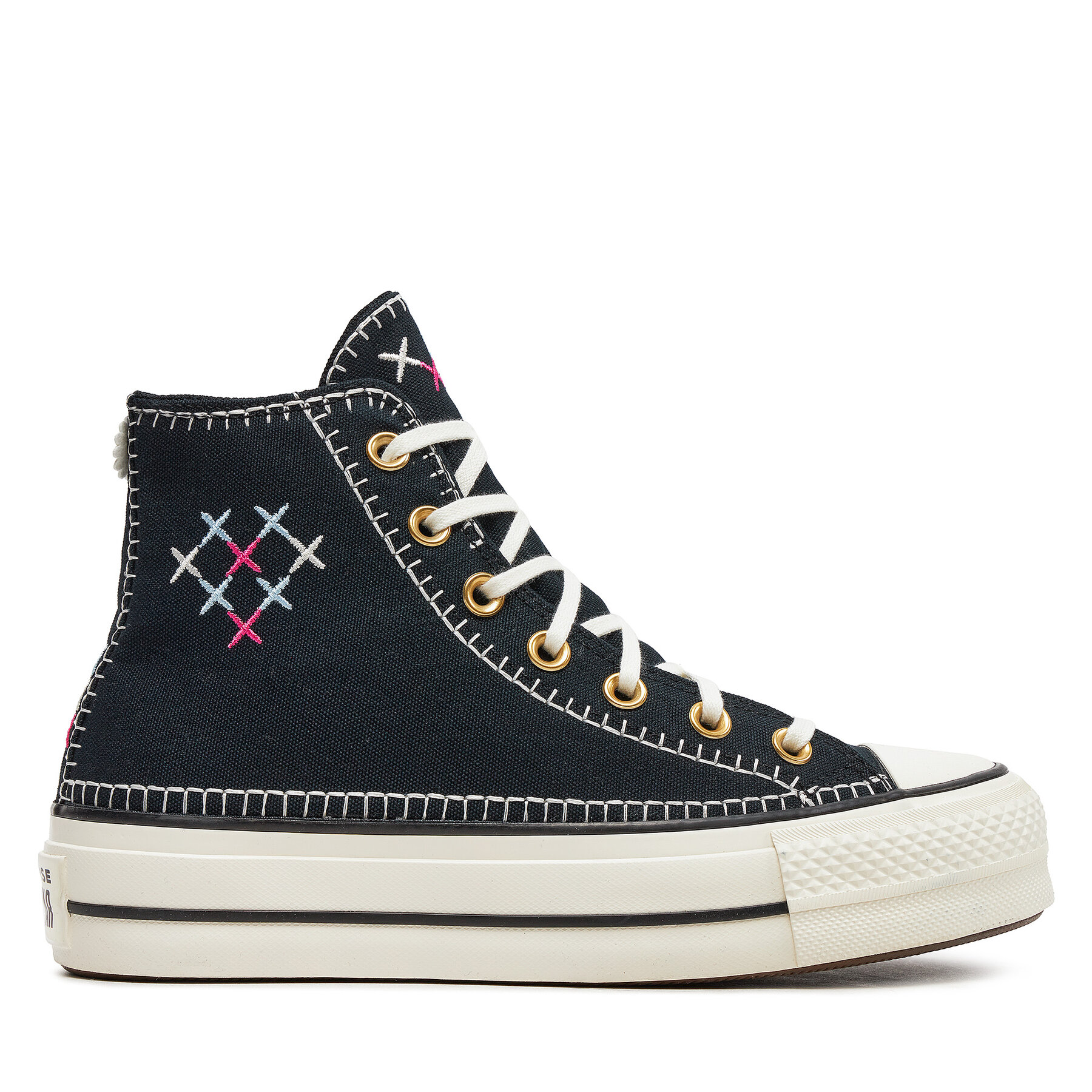Tornacipő Converse Chuck Taylor All Star Lift Crafted Stitching Platform Hi A08731C Fekete