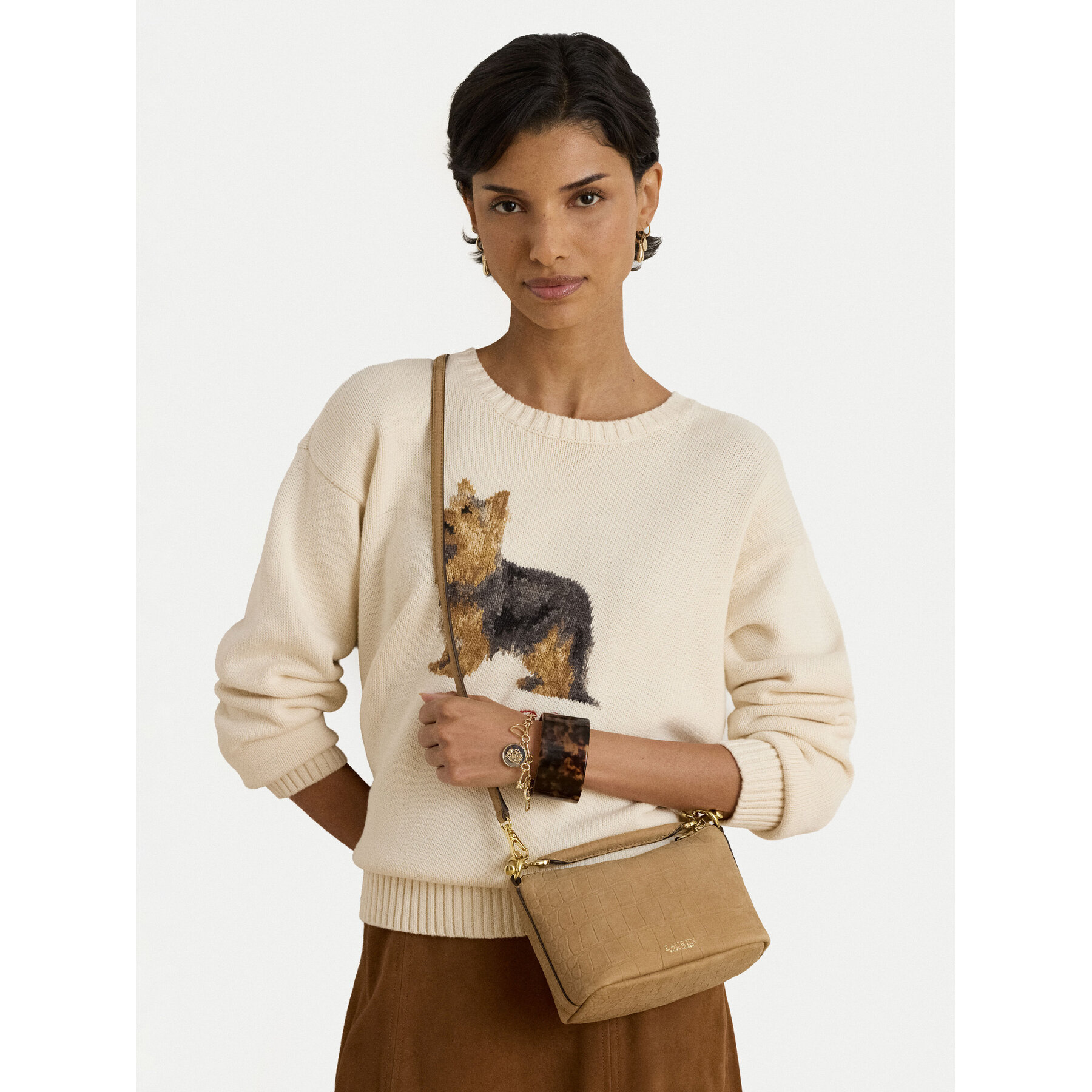 Borsetta Lauren Ralph Lauren 431P18451001 Marrone Chiaro