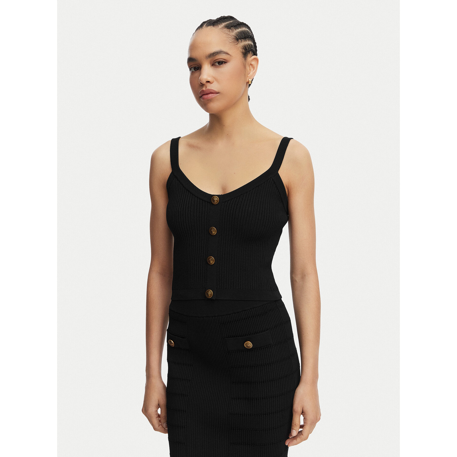 Guess Top W5YR10 Z0130 Črna Regular Fit
