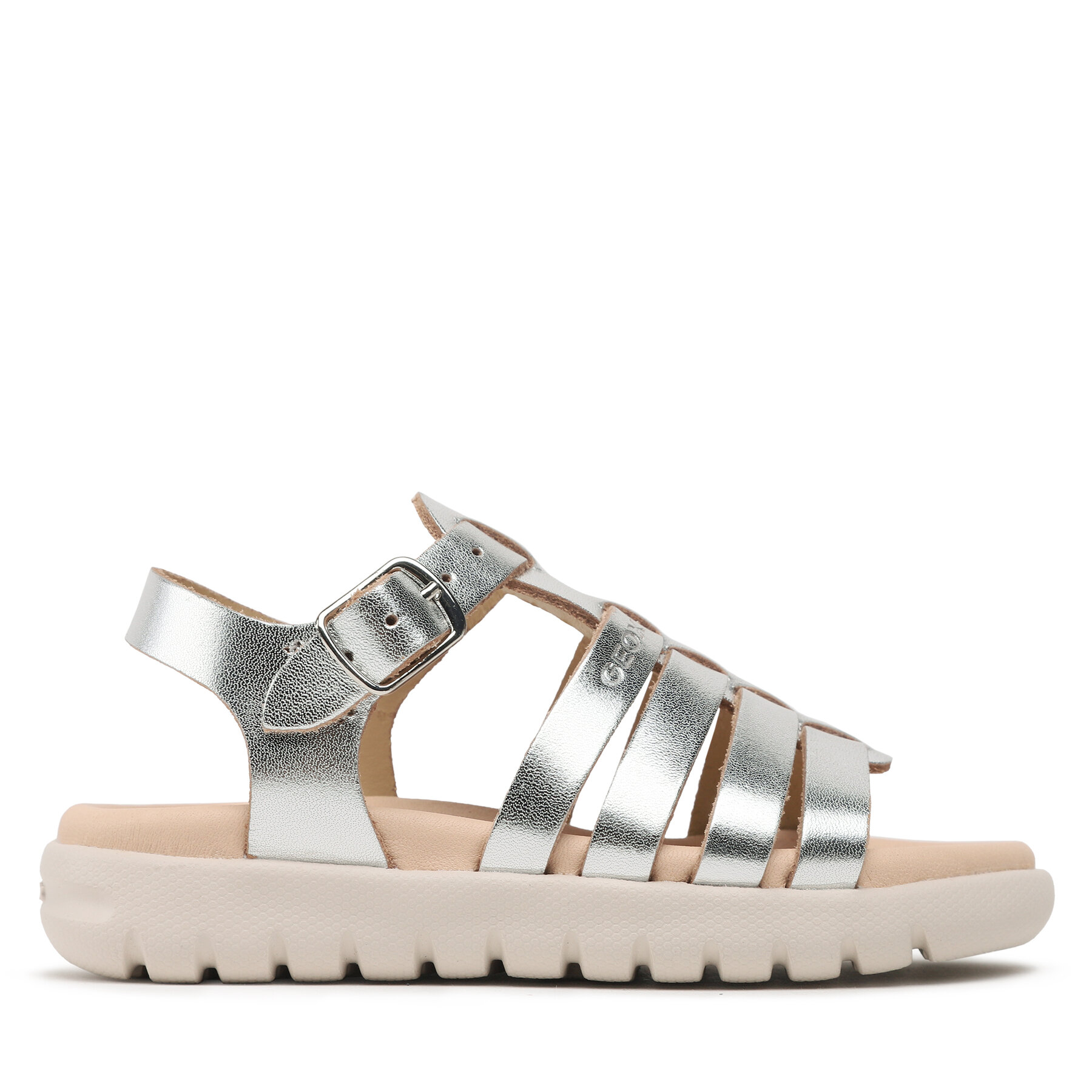 Sandály Geox J Sandal Soleima Gir J35GSB000CFC1007 M Stříbrná