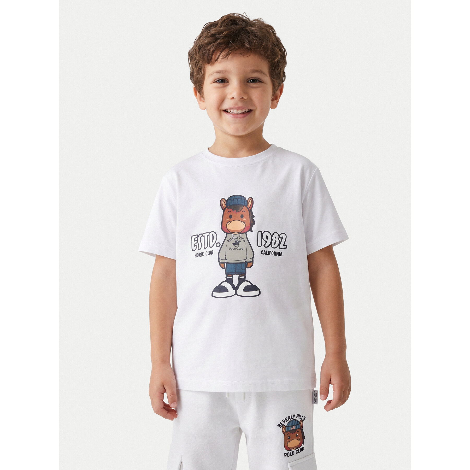 Beverly Hills Polo Club T-shirt P-SS26B-TS0135 Bijela Regular Fit