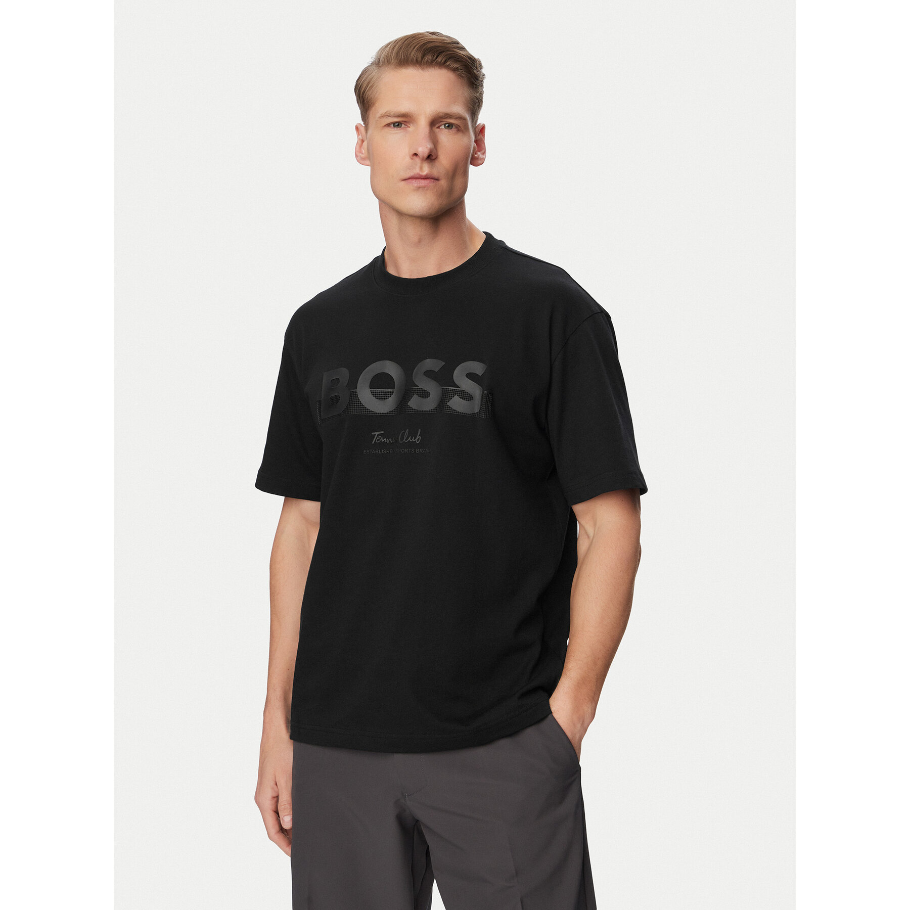BOSS T-Shirt Ts Member Logo 50559854 Schwarz Relaxed Fit