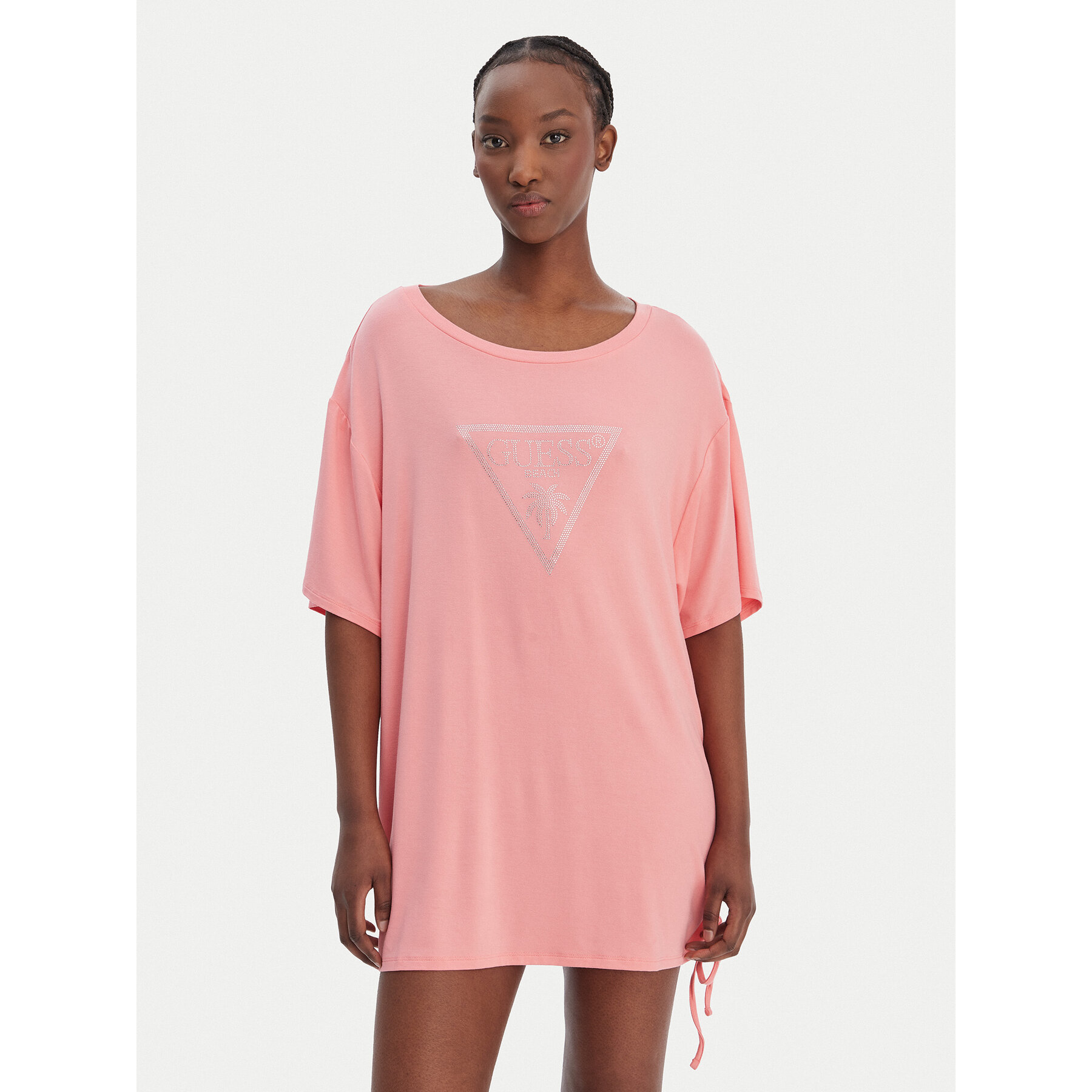 Guess T-Shirt E4GI00 K68D2 Ροζ Oversize