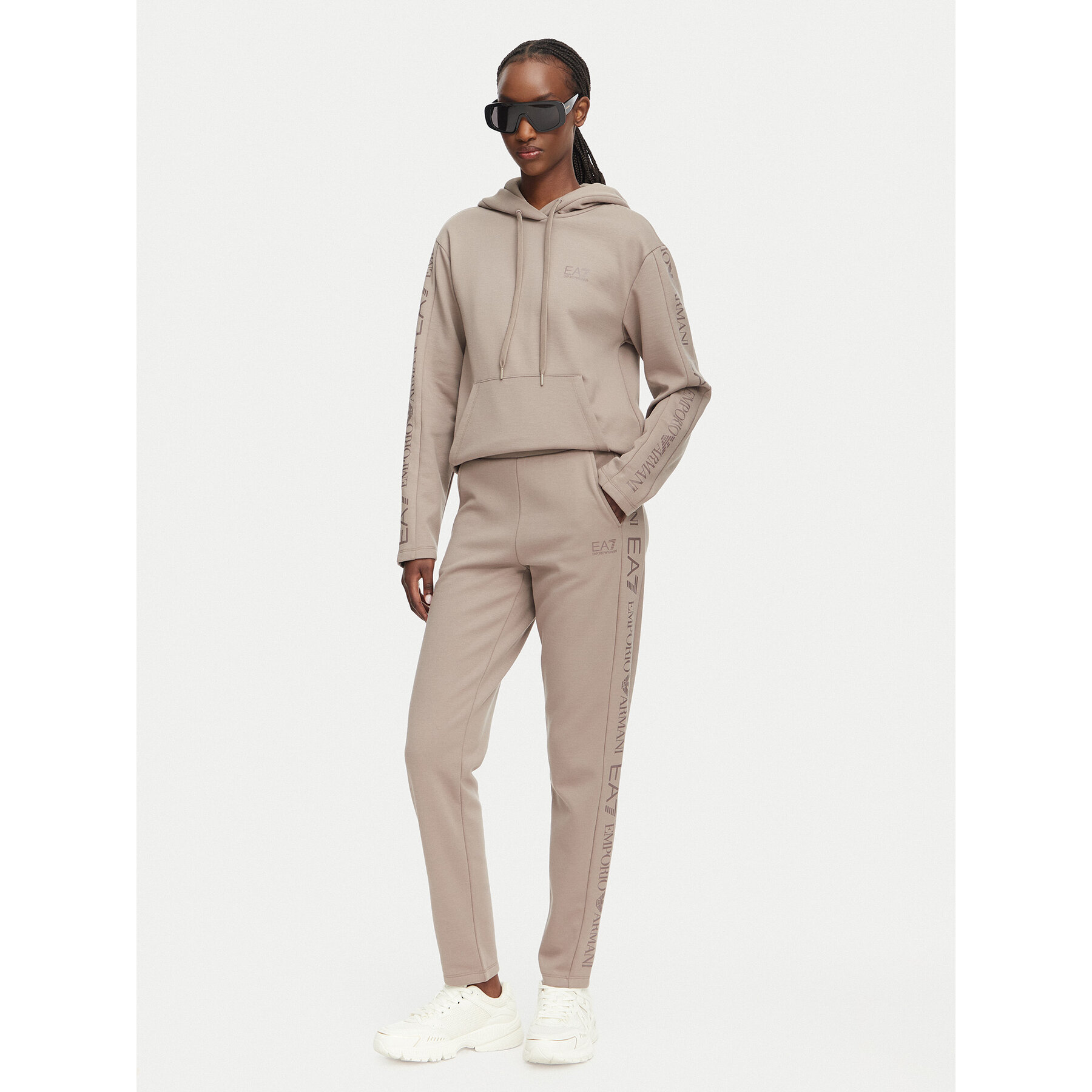 EA7 Emporio Armani Jogginganzug 7W000116 AF10443 U6100 Dunkelbeige Regular Fit