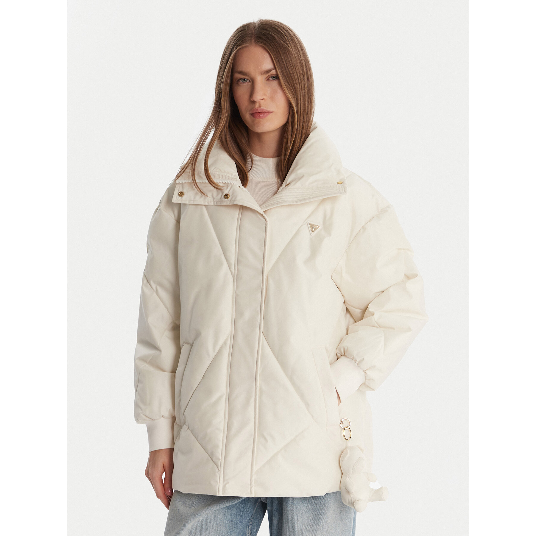 Guess Winterjacke V5BL13 WHHZ2 Écru Regular Fit