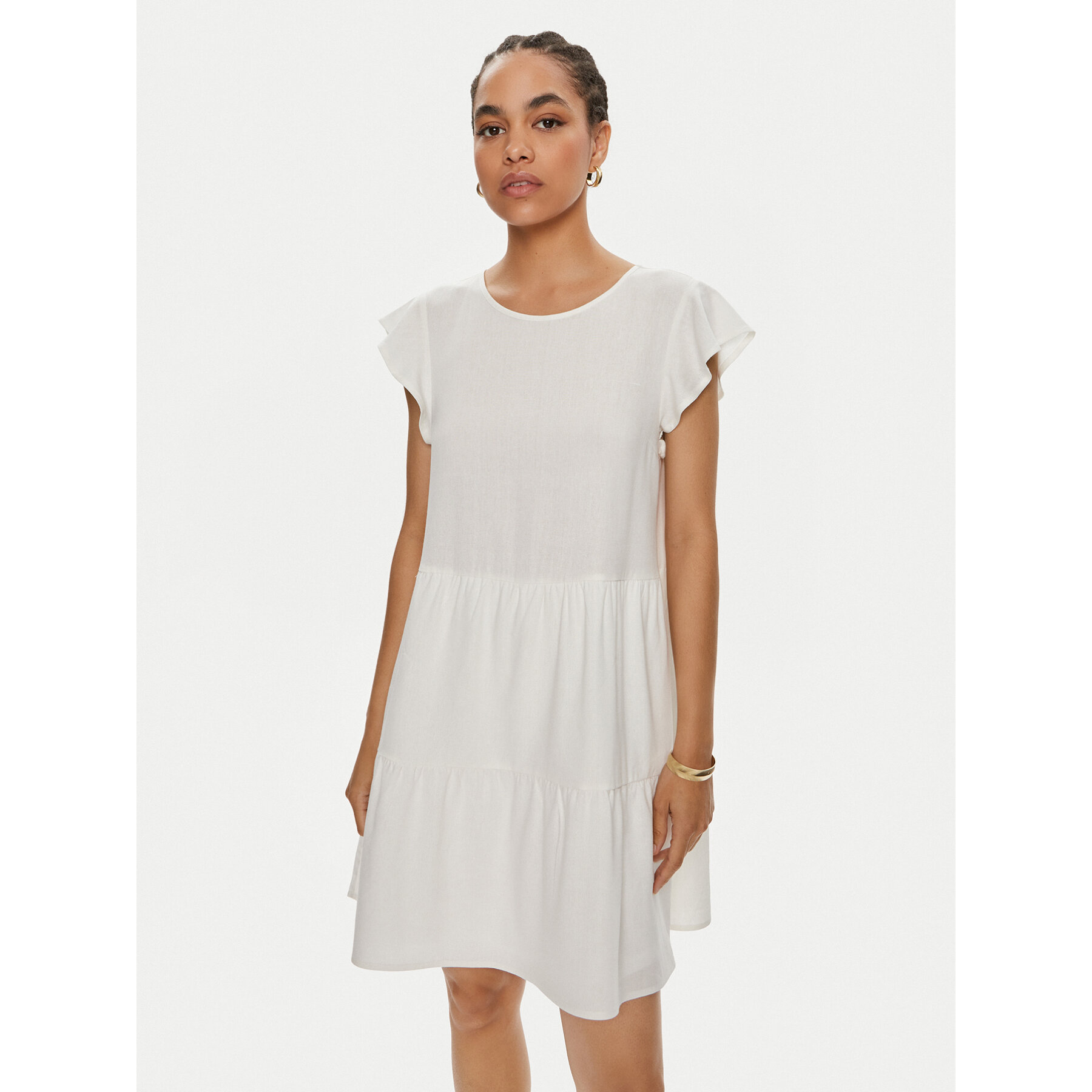 Vila Sommerkleid Summer 14098932 Weiß Regular Fit