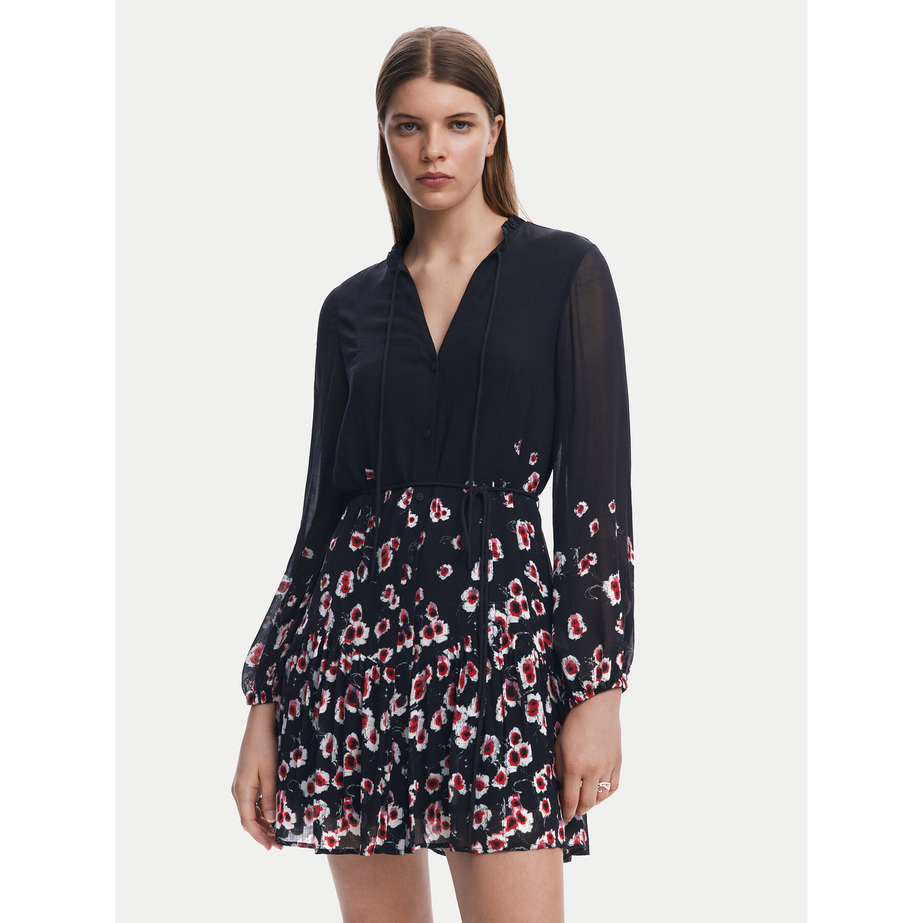 Desigual Hemdkleid 25SWVW31 Schwarz Regular Fit