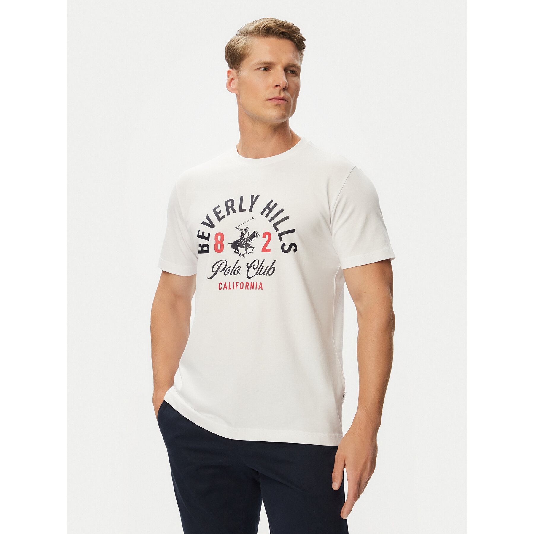 Beverly Hills Polo Club Majica P-SS26M-TS1290 Bela Regular Fit