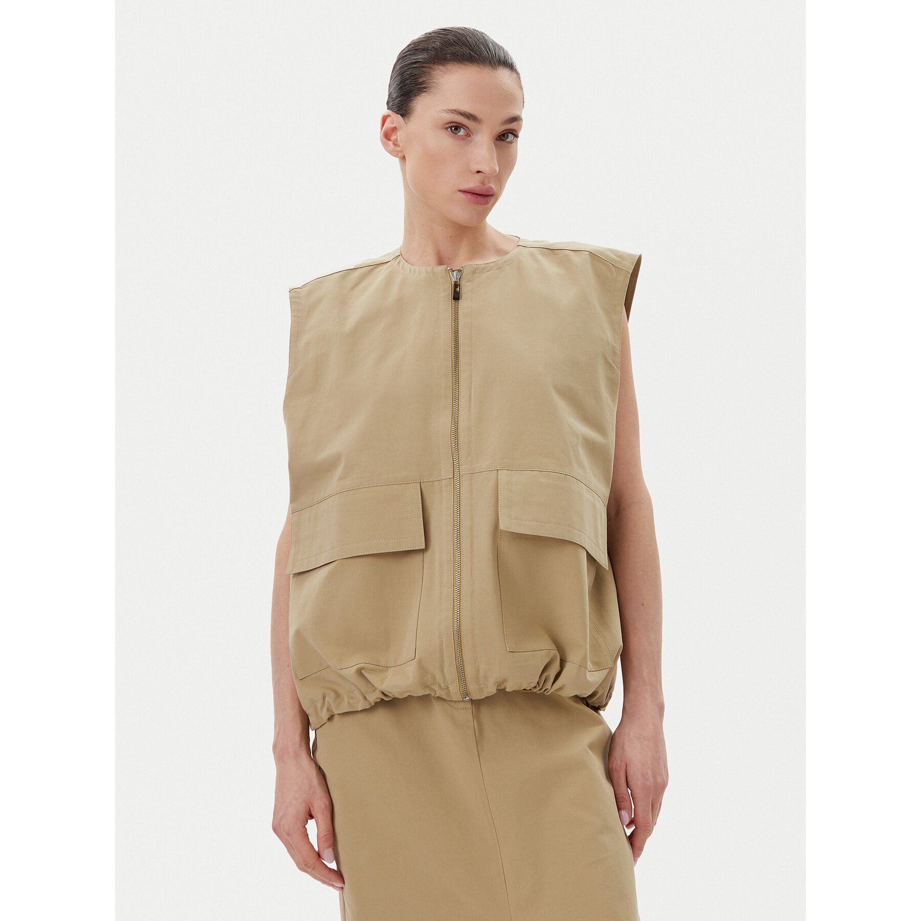 Herskind Weste 5511150 Khakifarben Regular Fit