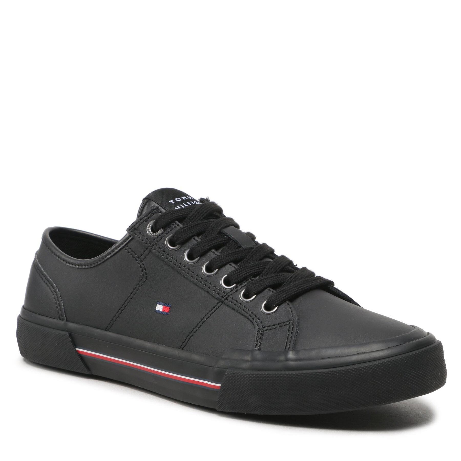 Tommy Hilfiger Core Corporate Vulc Leather FM0FM04561 Black BDS – Гуменки