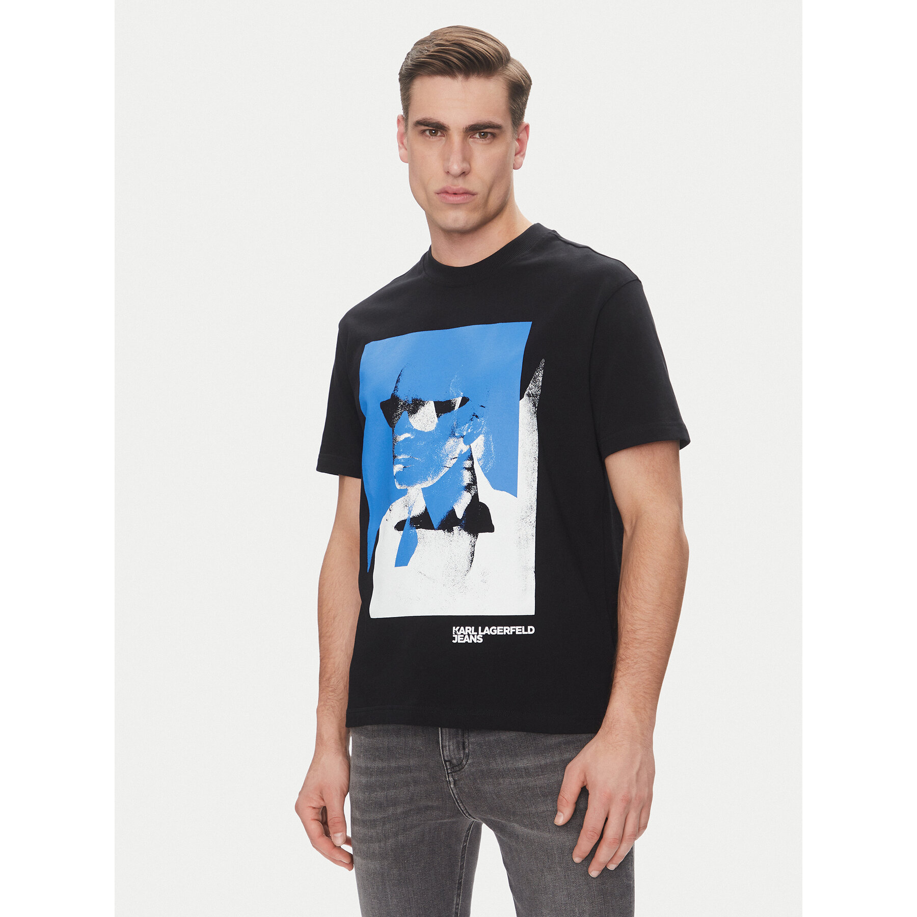 Karl Lagerfeld Jeans Póló A2M17036 Fekete Regular Fit