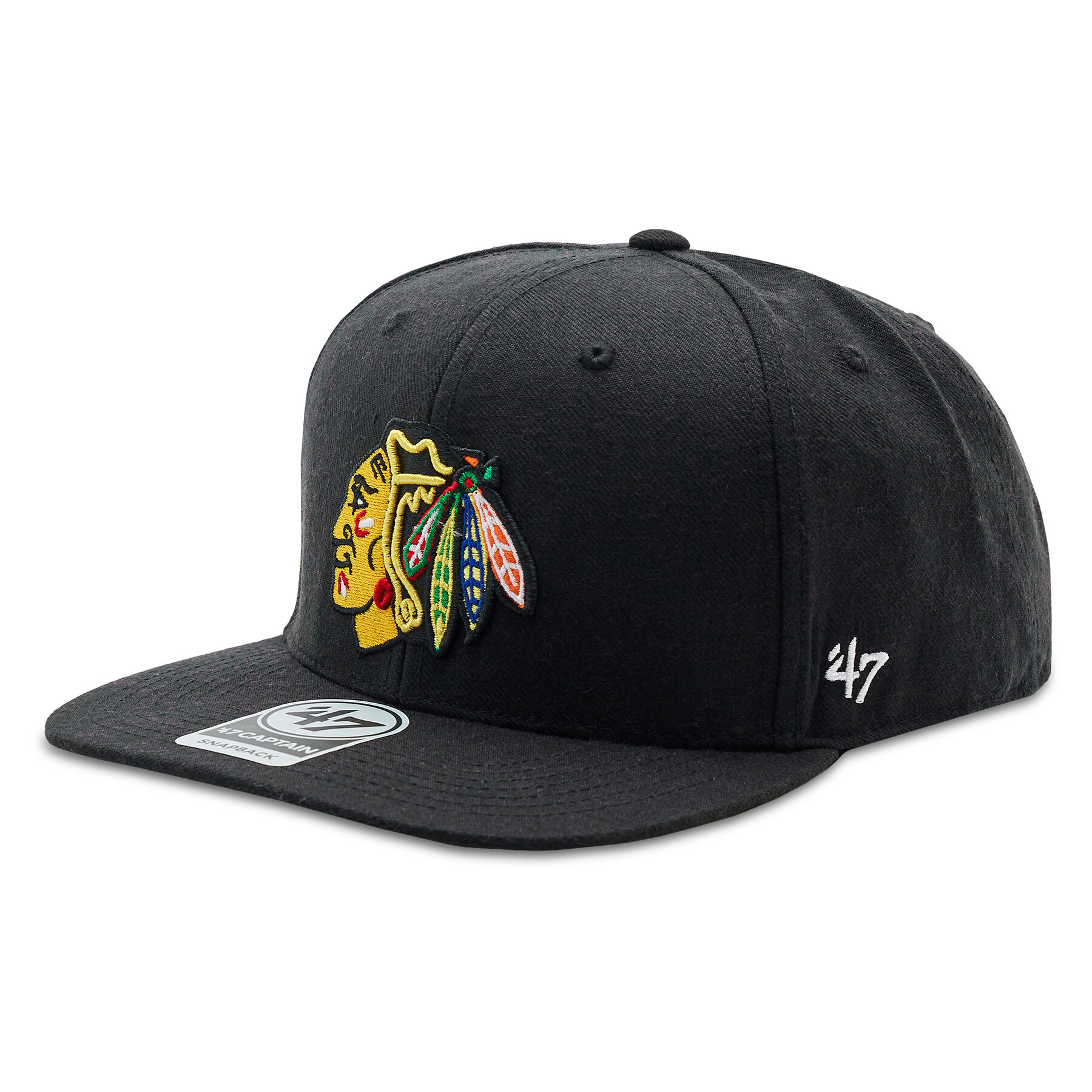 Gorra con visera 47 Brand NHL Chicago Blackhawks No Shot '47 CAPTAIN H-NSHOT04WBP-BKB Negro