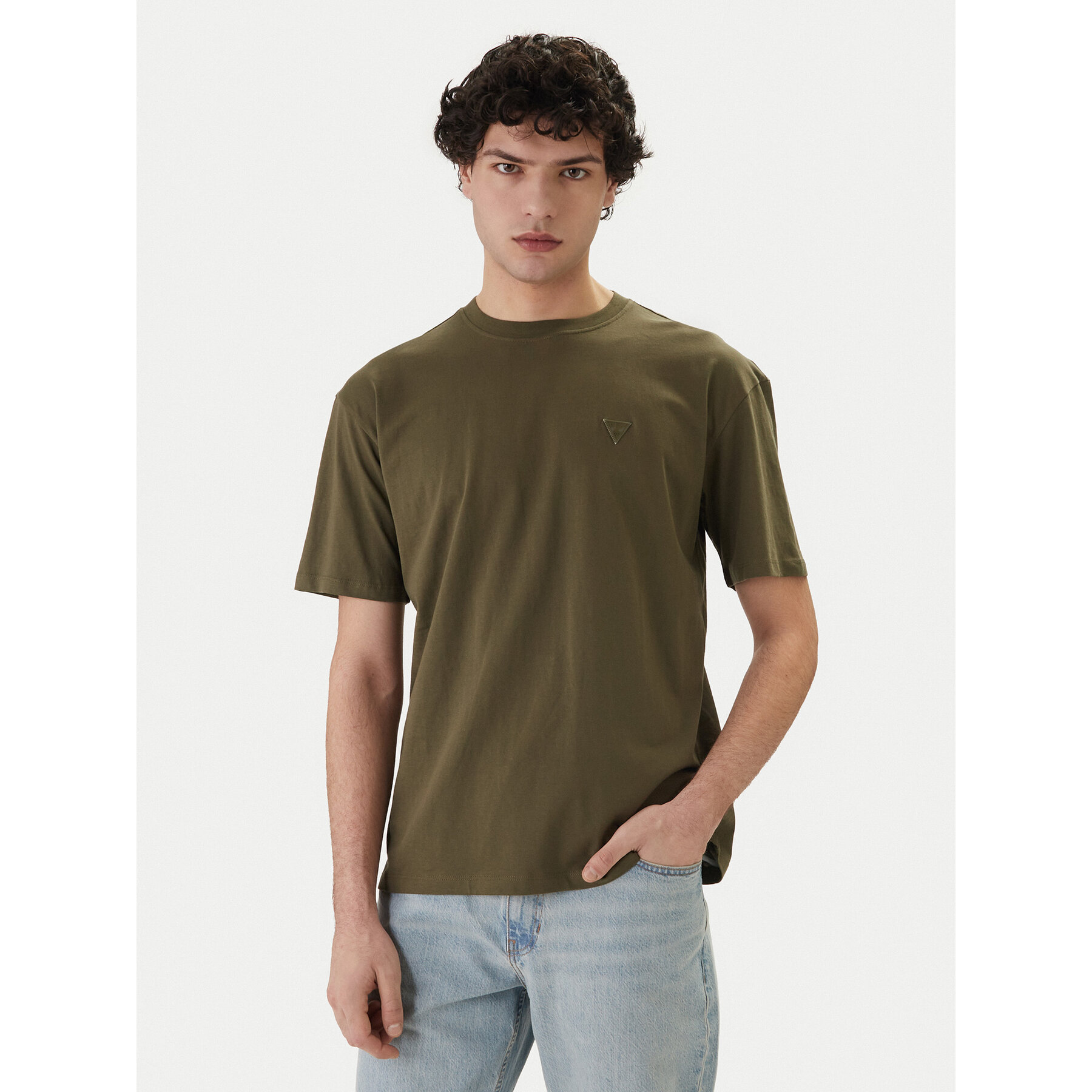 Guess T-Shirt F6GI11 K8HM4 Χακί Regular Fit