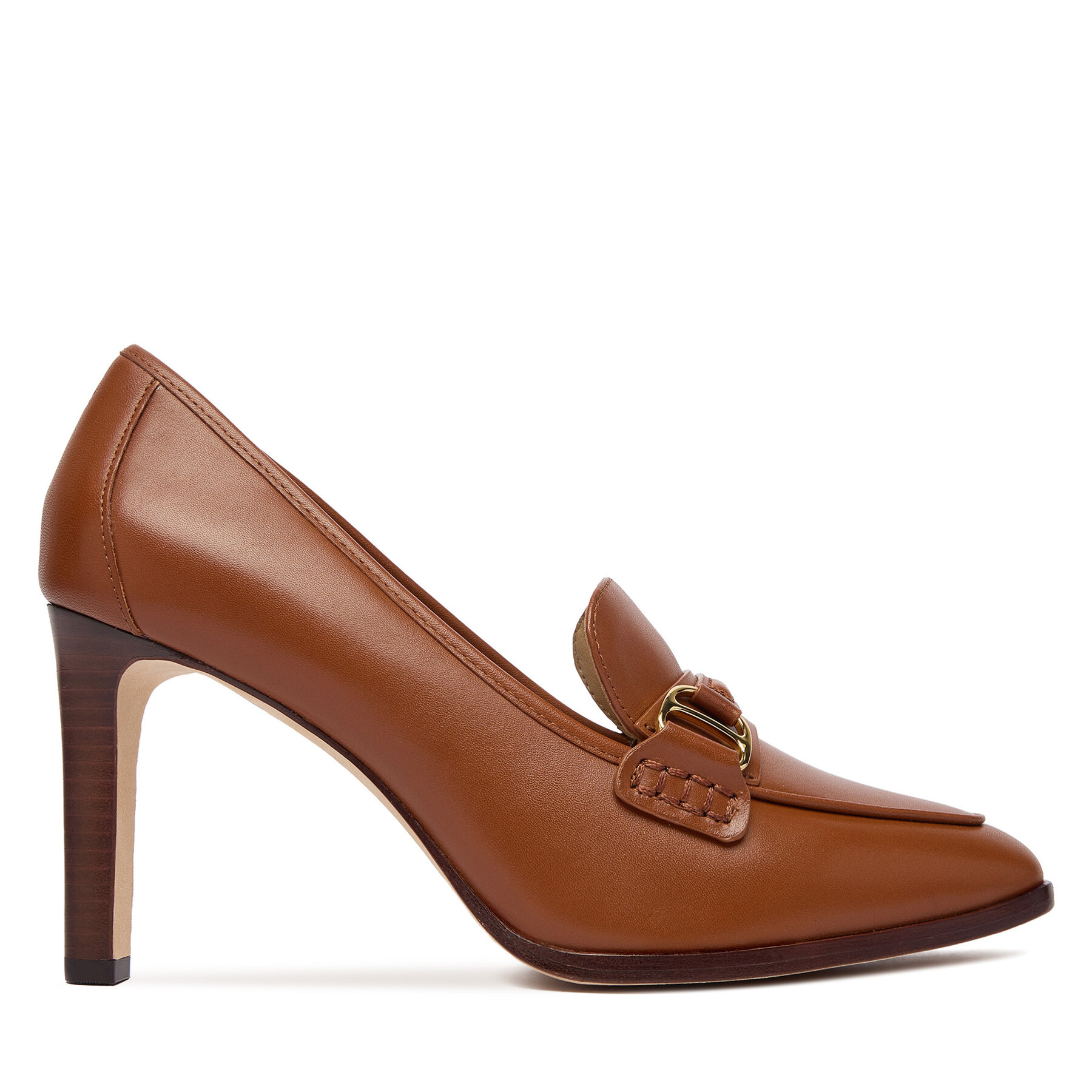 Pantofi cu toc subțire LAUREN RALPH LAUREN 802P04169002 Maro