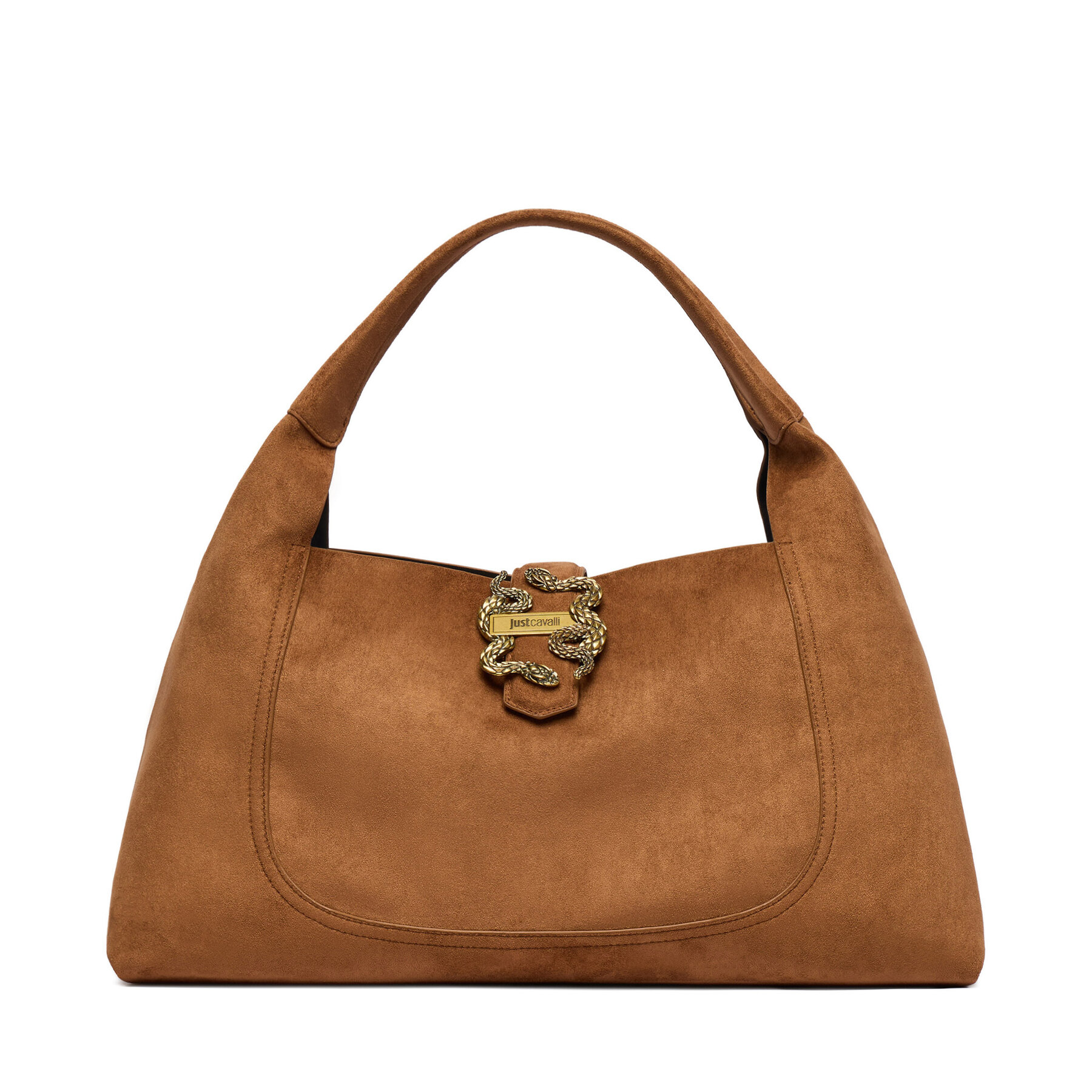 Дамска чанта Just Cavalli Iconic Snakes 81RA4BB1 ZSE74 Кафяв