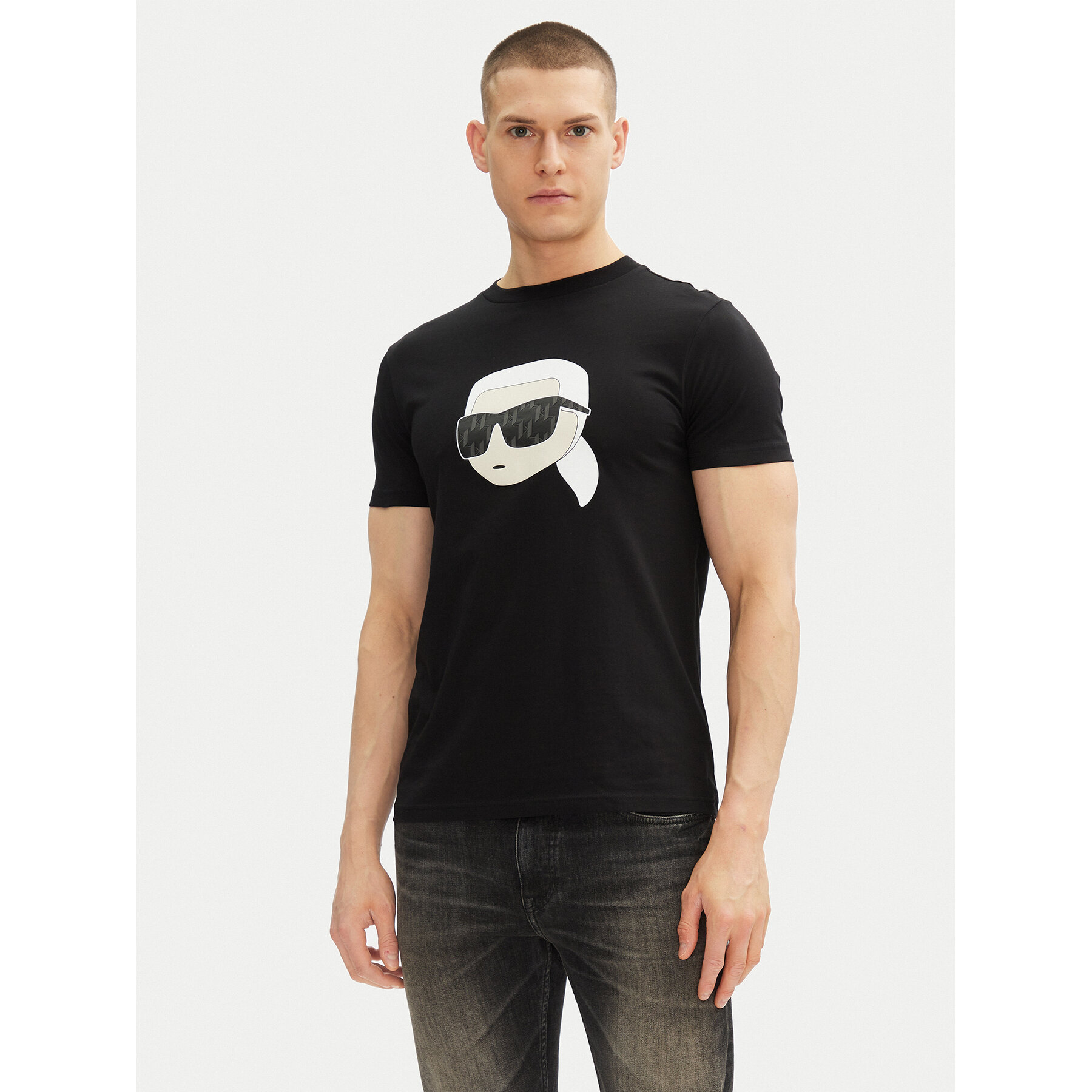 KARL LAGERFELD Póló 755073 552251 Fekete Regular Fit