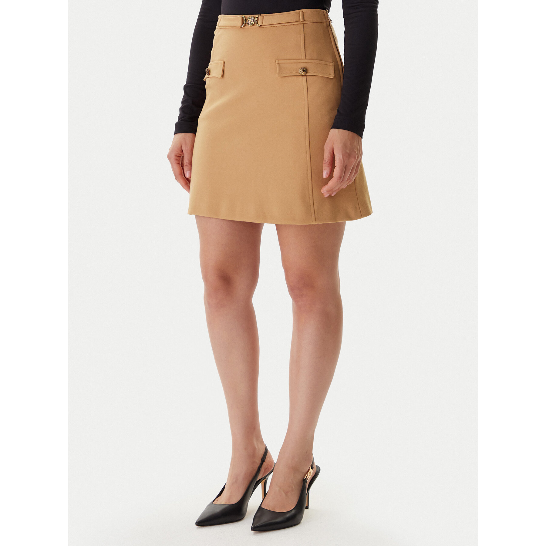 Guess Trapezförmiger Rock W5BD61 KCMU2 Beige Regular Fit