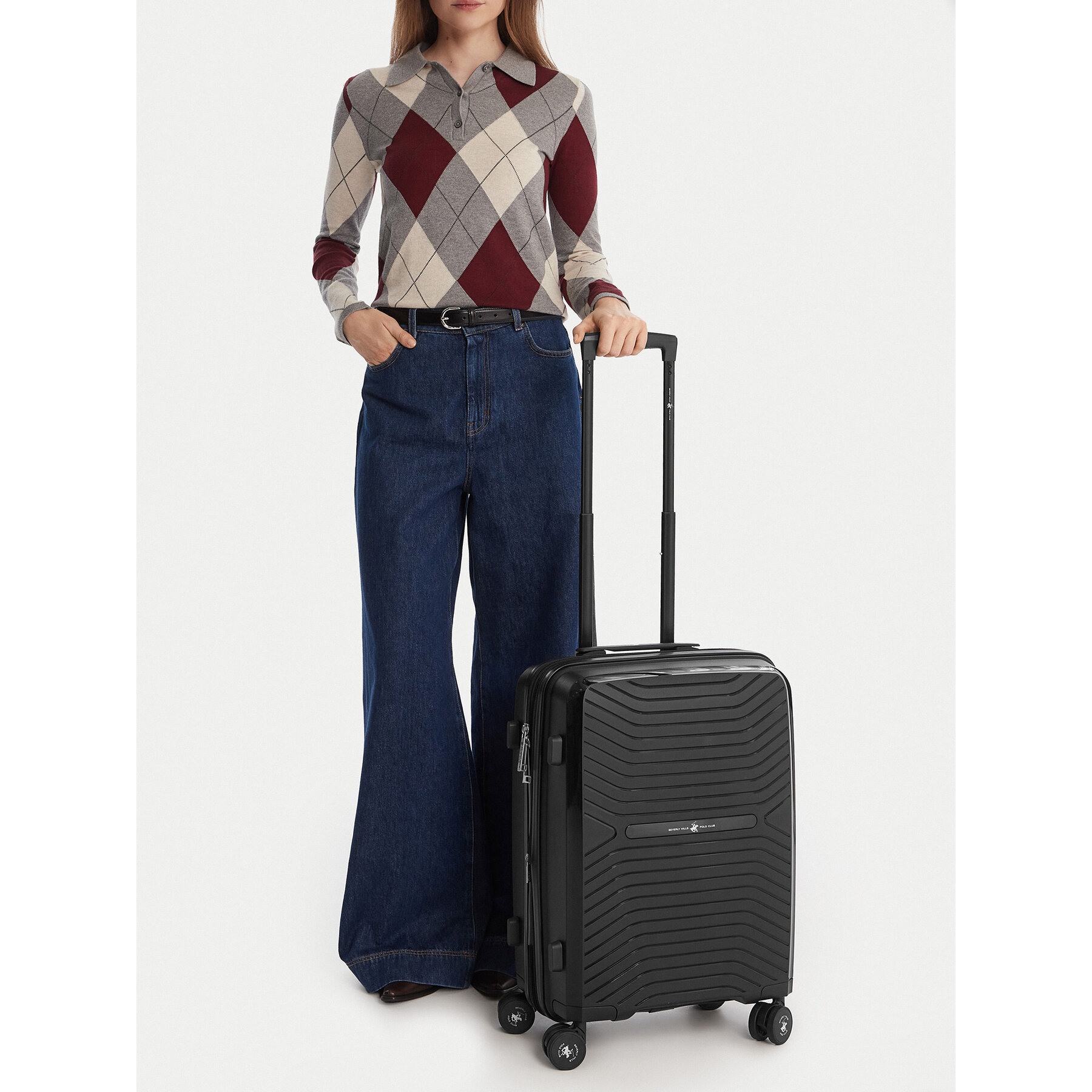 Valiză medie Beverly Hills Polo Club CEO-BHPC-WAL-007-S Negru