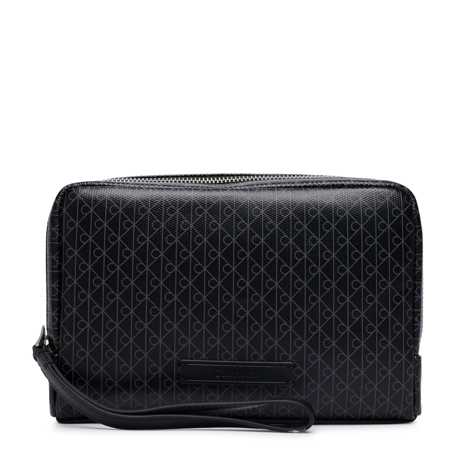 Geantă pentru cosmetice Calvin Klein Emblem Aop Coated Pouch W/ Handl LV04D1240G Negru