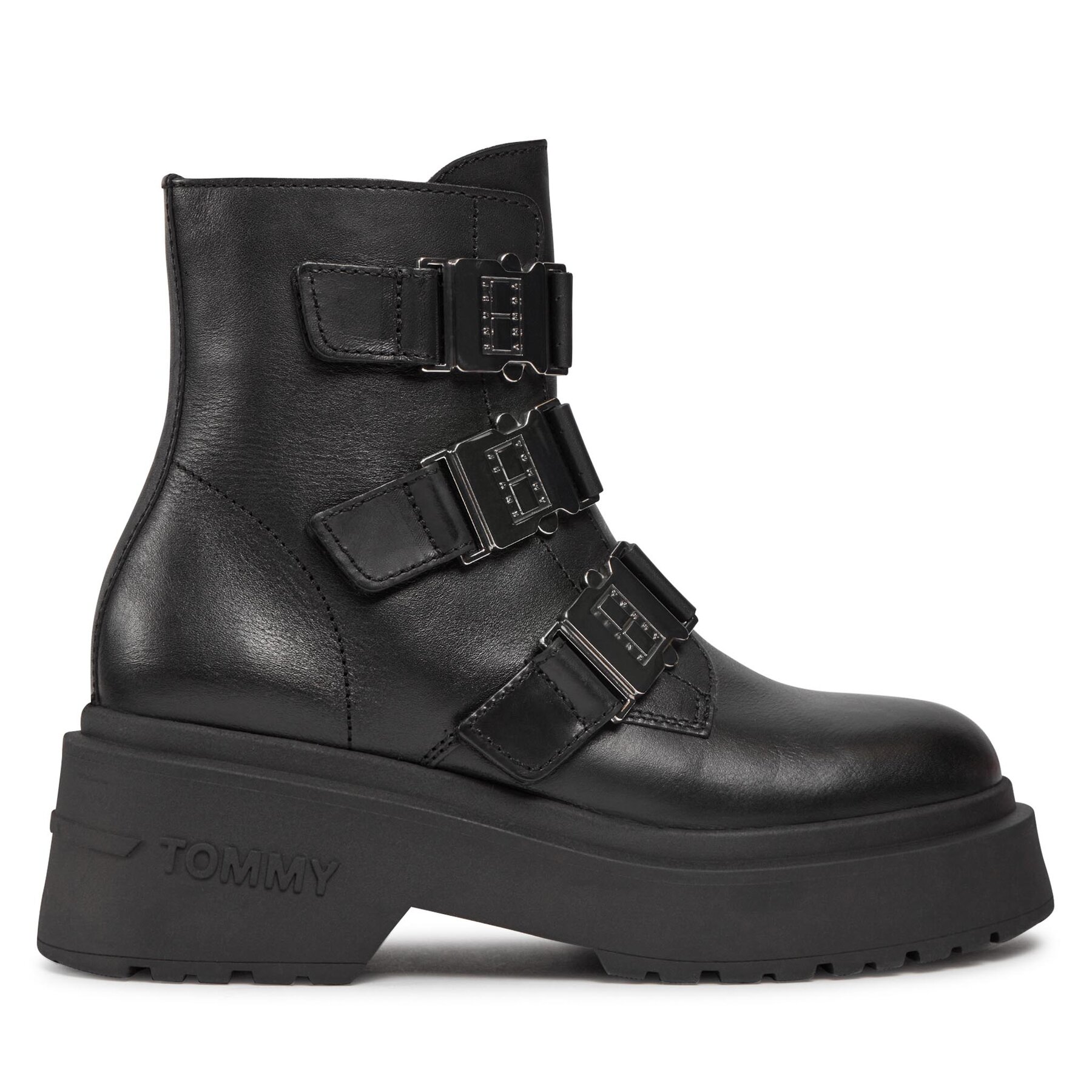 Damskie Botki Tommy Jeans, Rozmiar 40 Czarny Tjw Chunky Boot Hardware EN0EN02443