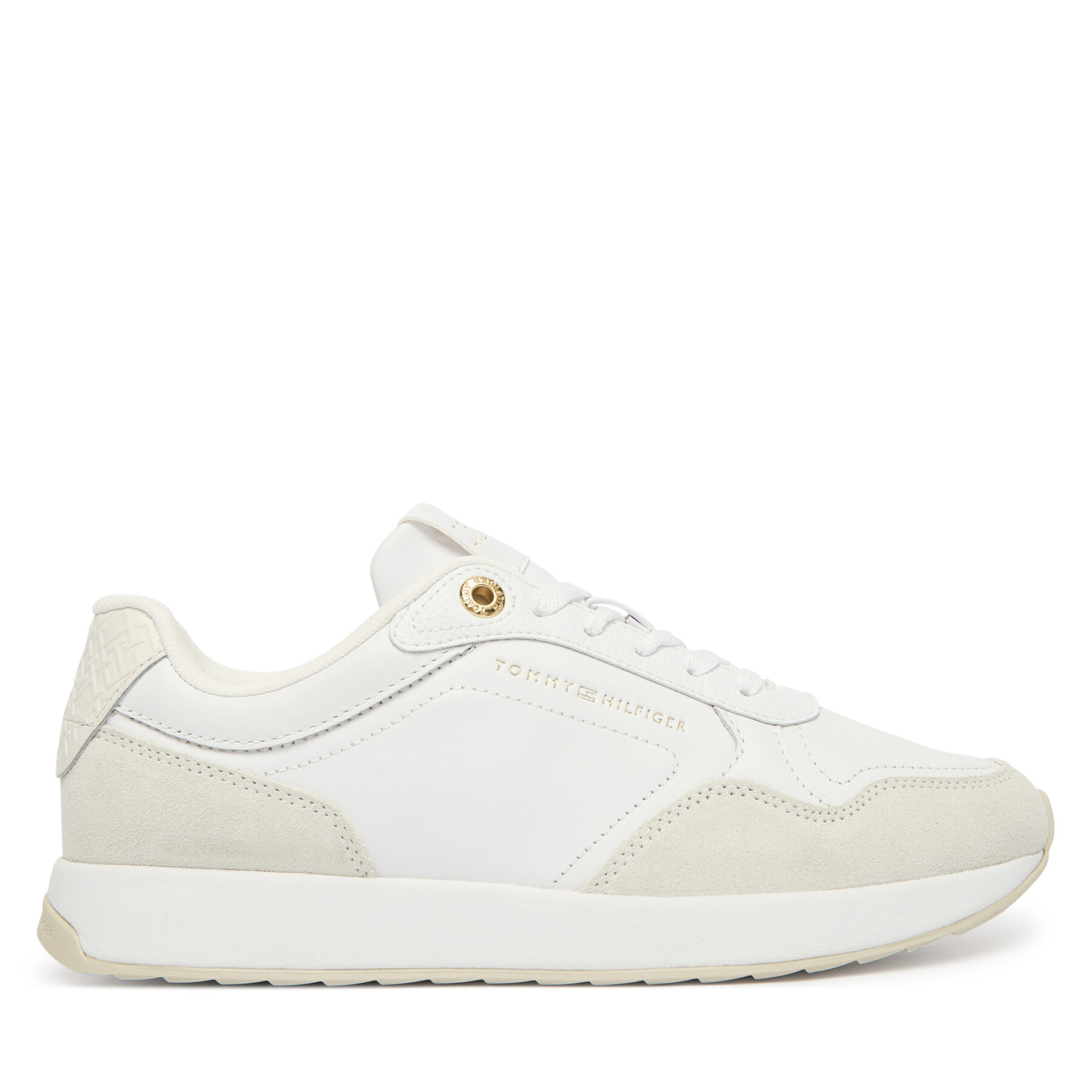Sneakersy Tommy Hilfiger Monogram Mix Material Runner FW0FW09267 Biela