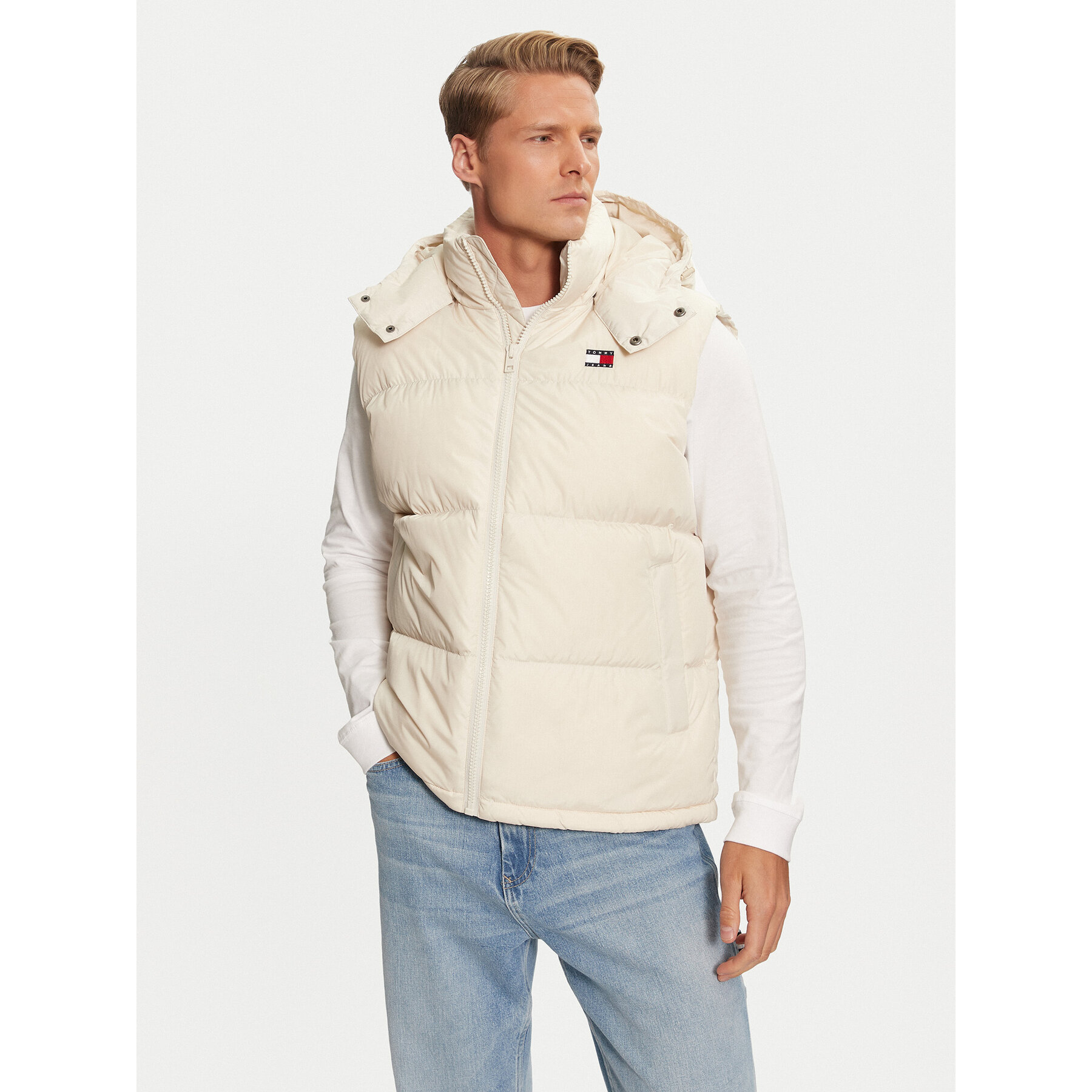 Tommy Jeans Weste Alaska DM0DM19538 Beige Regular Fit