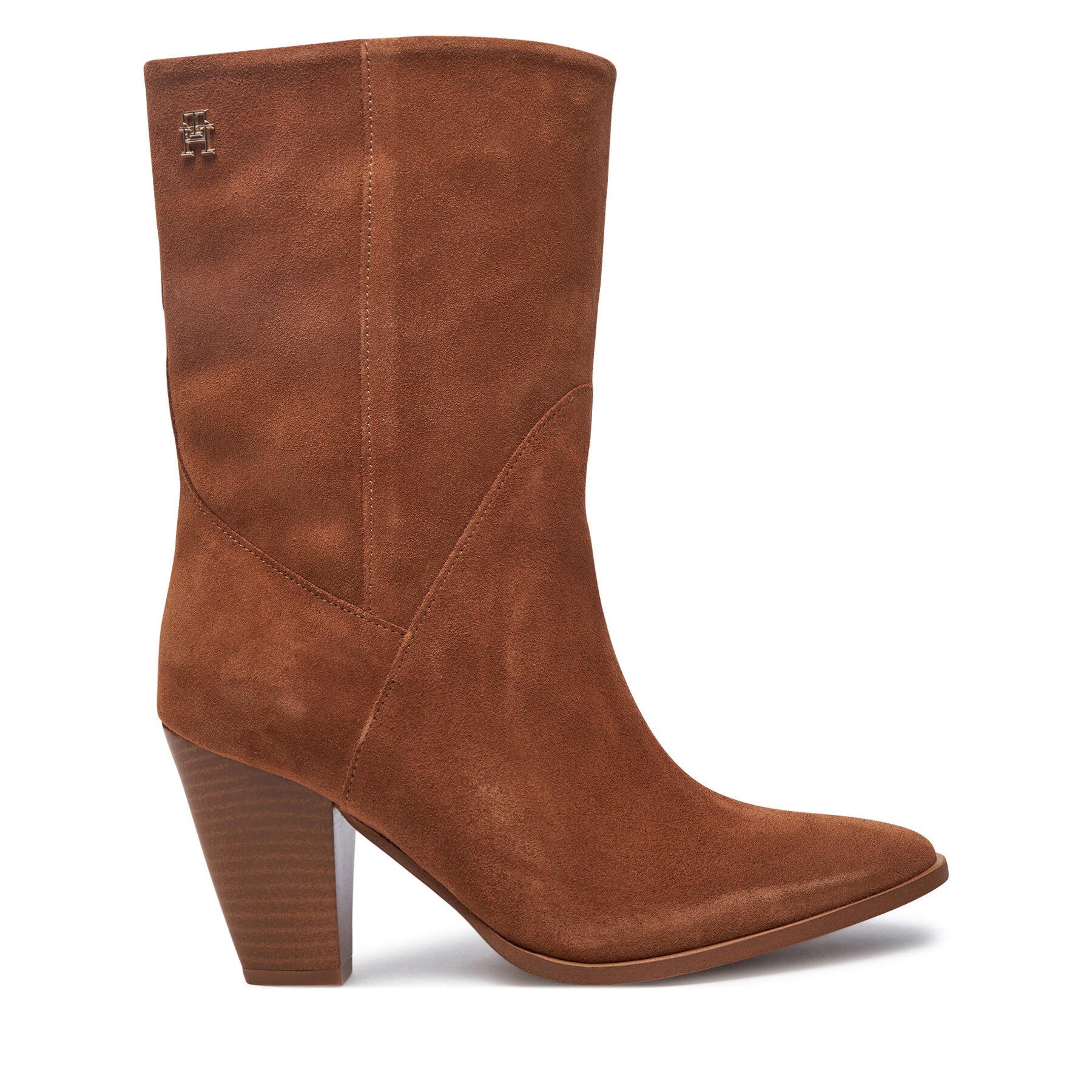 Botines Tommy Hilfiger Mid Cowboy Heel Suede FW0FW08435 Marrón