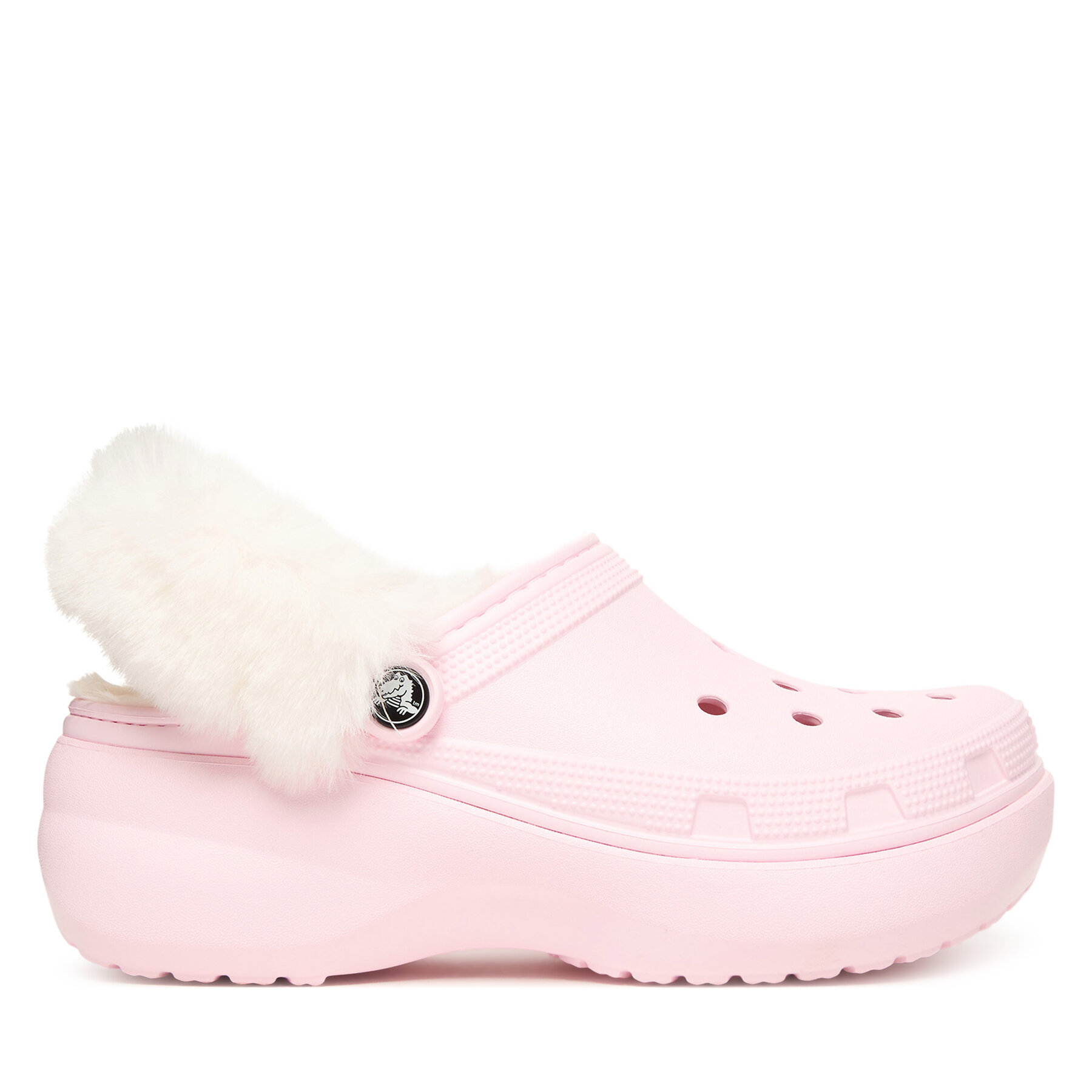 Natikači Crocs Classic Platform Fuzz Lined Clog 212854 Roza