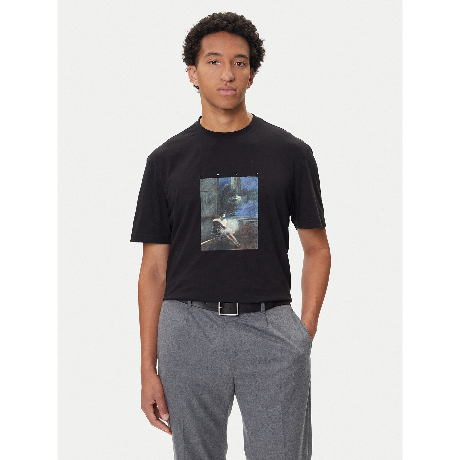HUGO T-Shirt Dabolos 50545995 Schwarz Relaxed Fit