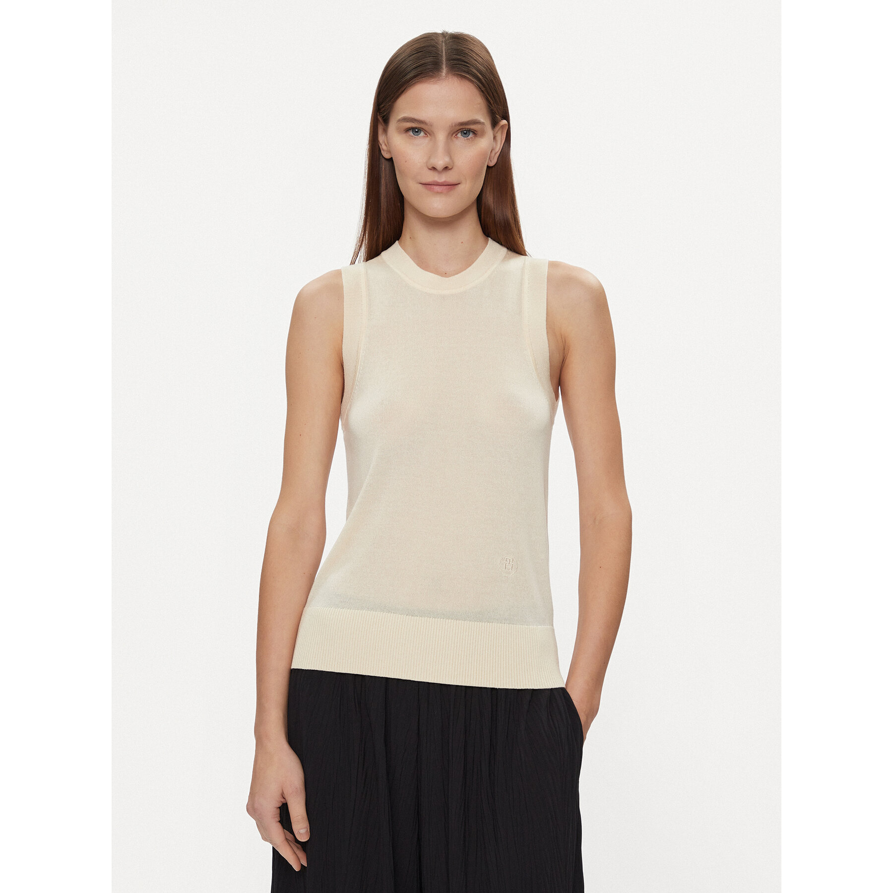 Tommy Hilfiger Top Md Lyocell Silk Blend Vest WW0WW40980 Giallo Regular Fit