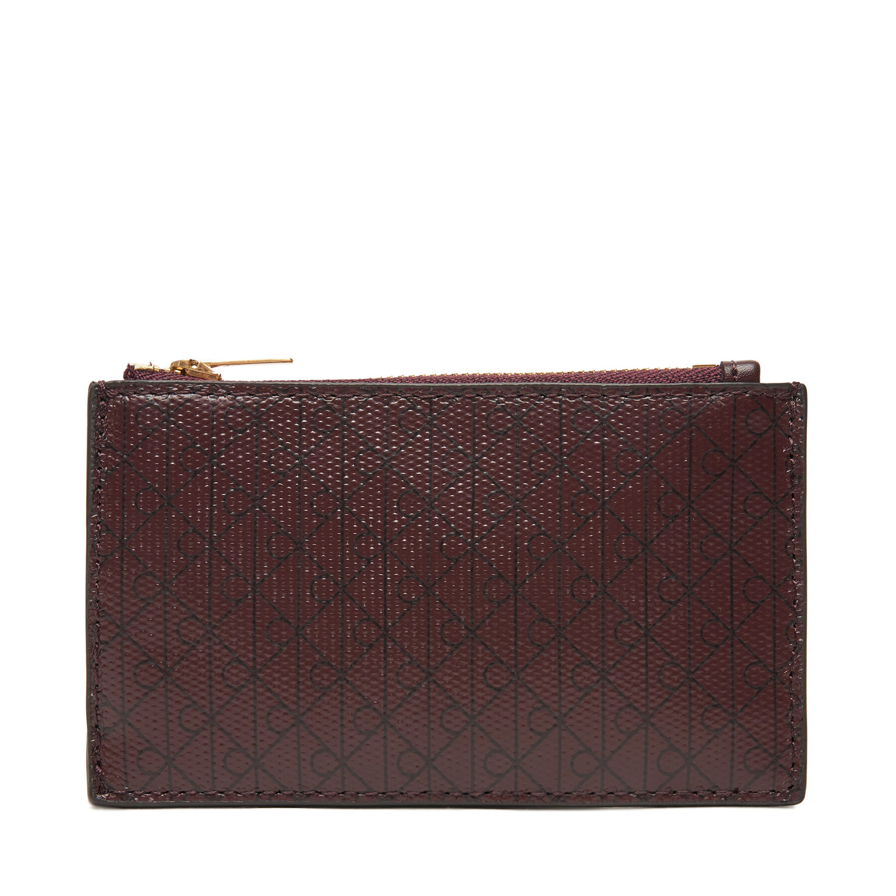 Portofel Calvin Klein Emblem Aop Top Zip Cardcase LV04F1084G Maro