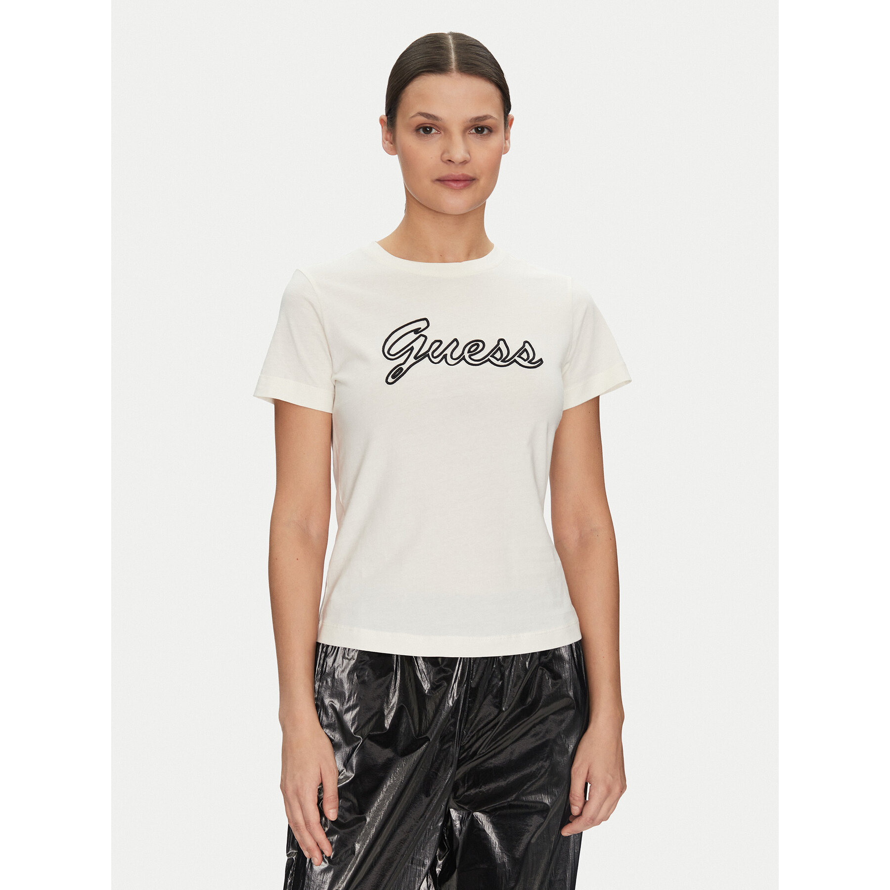 Guess Póló V5GI02 K9RM1 Ekru Slim Fit
