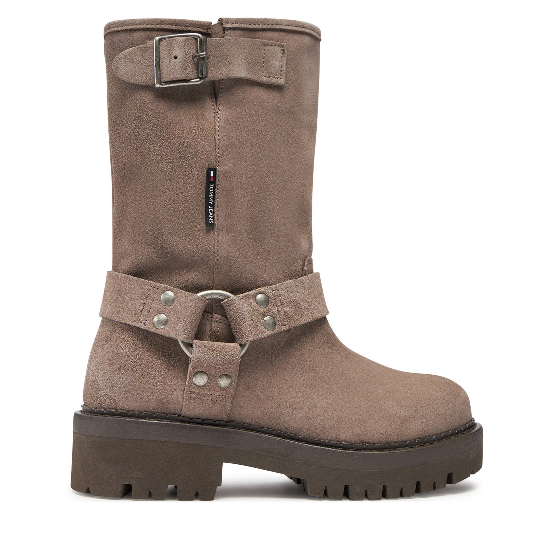 Členková obuv Tommy Jeans Tjw Urban Biker Boot Suede EN0EN02729 Sivá