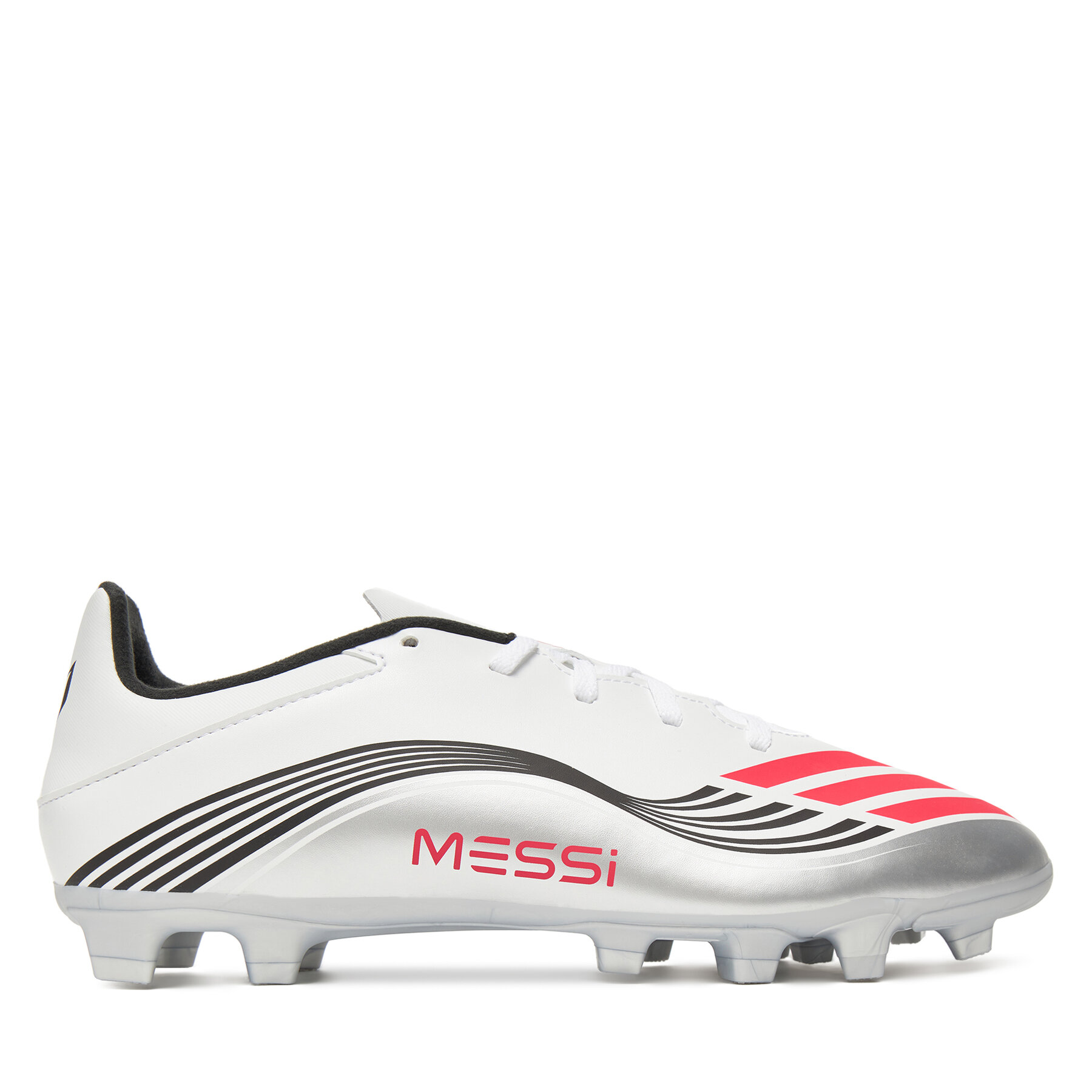Ghete pentru fotbal adidas F50 Messi Club JP7443 Alb