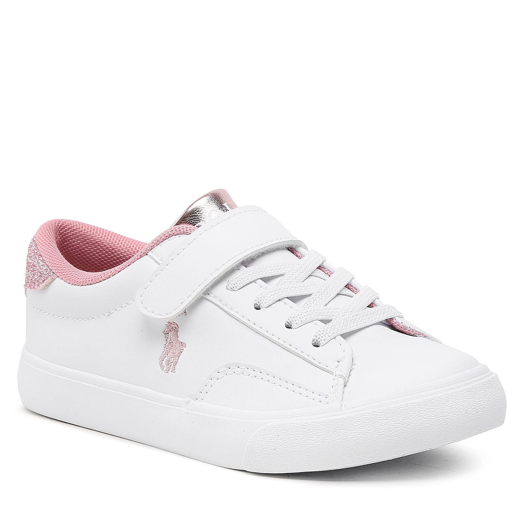 Tenisice Polo Ralph Lauren Theron V Ps RF104102 White Smooth PU/Lt Pink/Glitter w/ Lt Pink PP