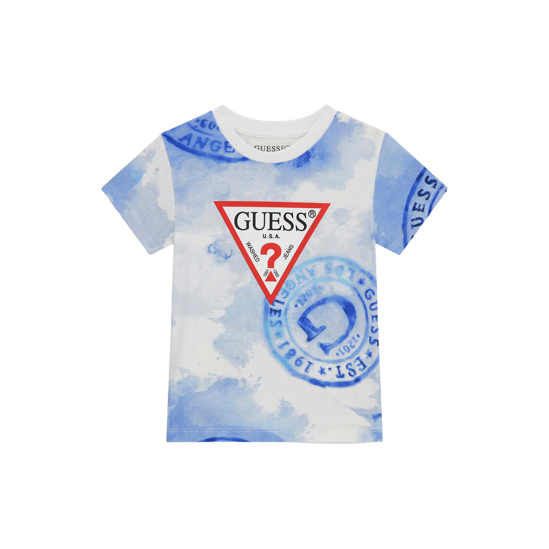Guess Majica N6GI02 K8HM4 Modra Regular Fit