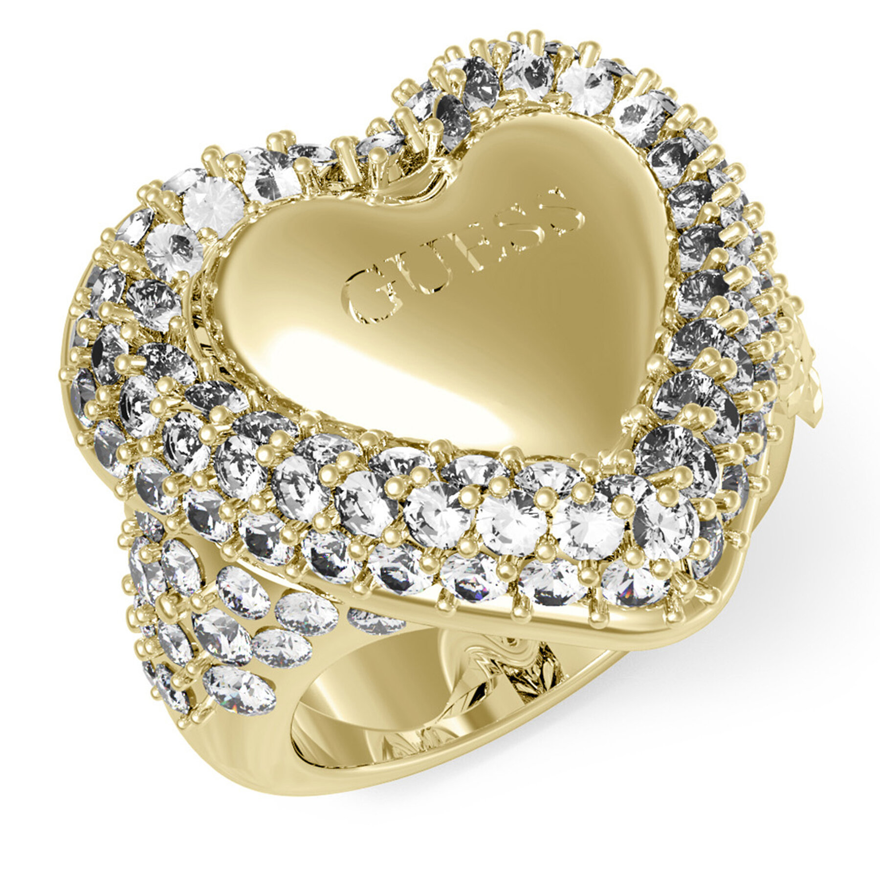 Prsteň Guess JUBR05 019JW Zlatá
