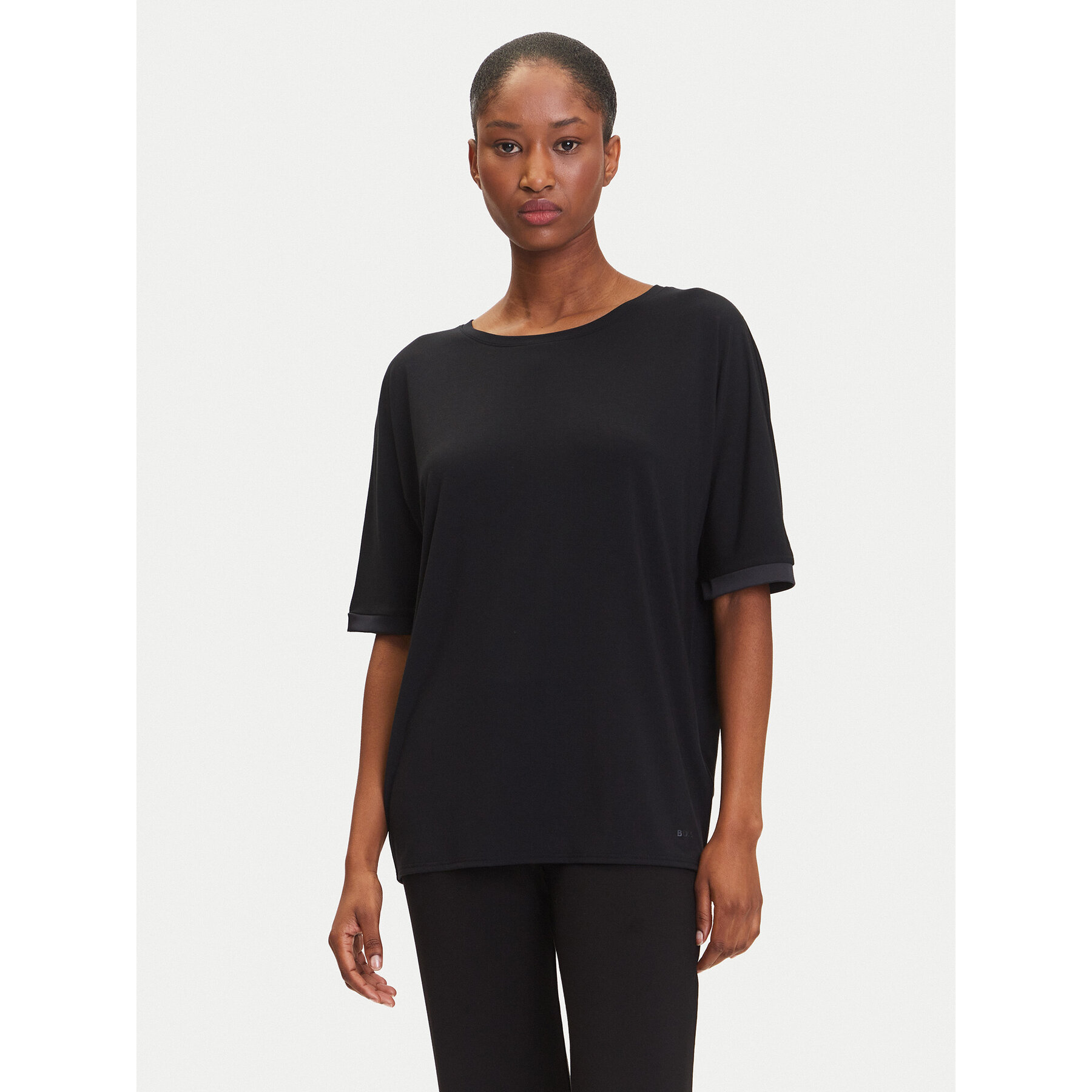 BOSS Pizsama felső Sheen 50545569 Fekete Relaxed Fit