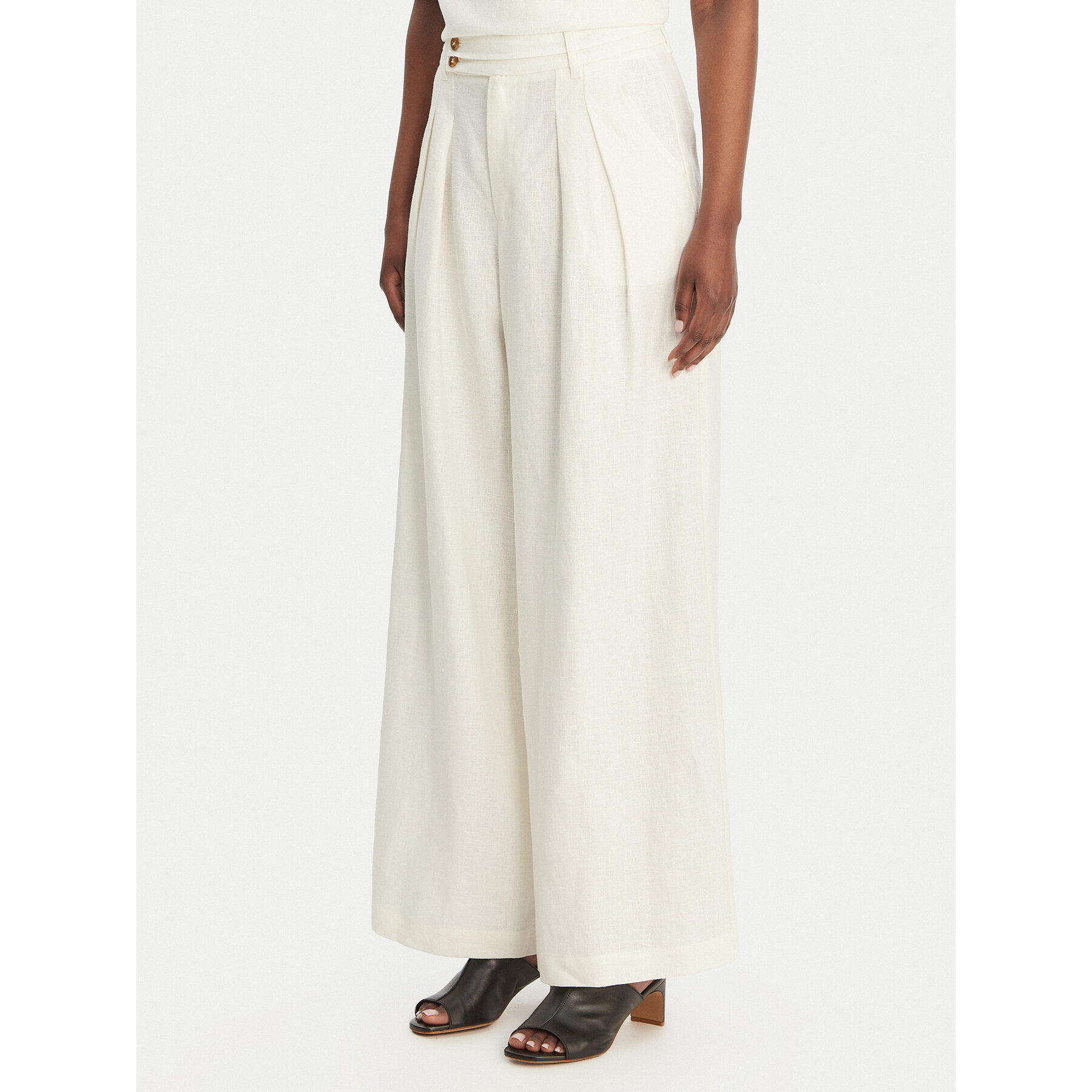 Eleh Palazzohose SS260318 Weiß Wide Leg