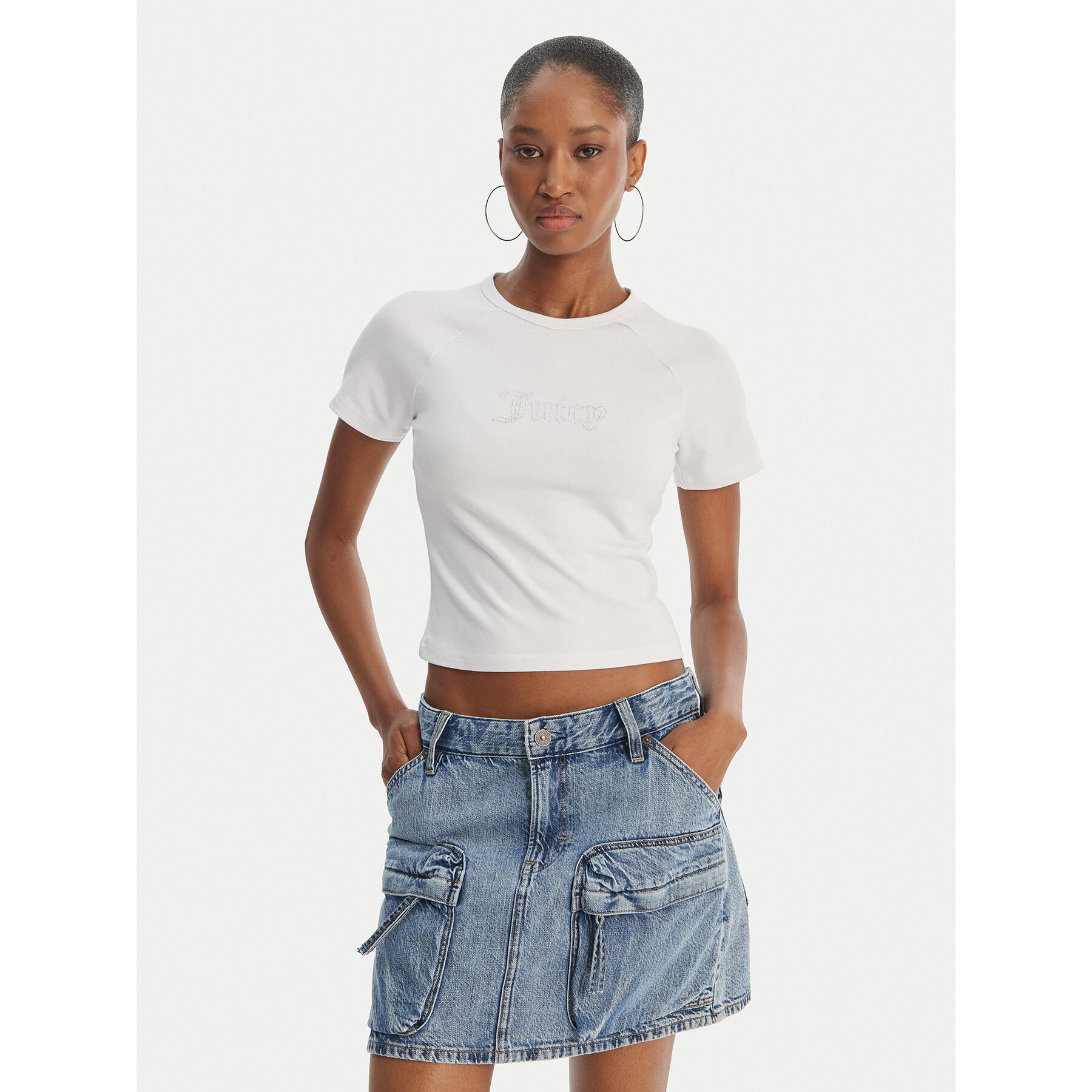 Juicy Couture T-Shirt Baby JCWCT126317 Weiß Slim Fit