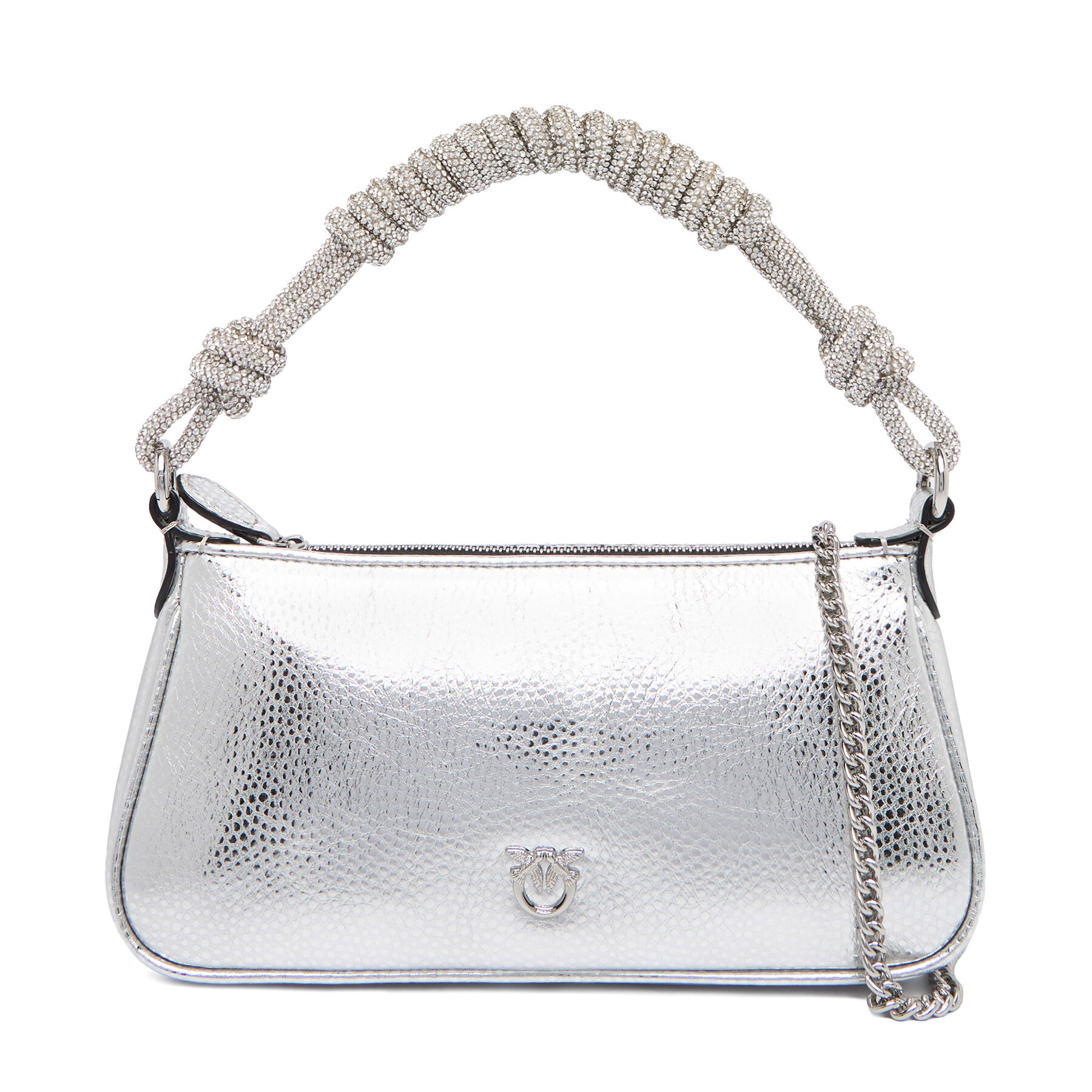 Дамска чанта PINKO Half Moon Baguette Mini AI 25-26 PLTT 105915 A2WD Сребрист