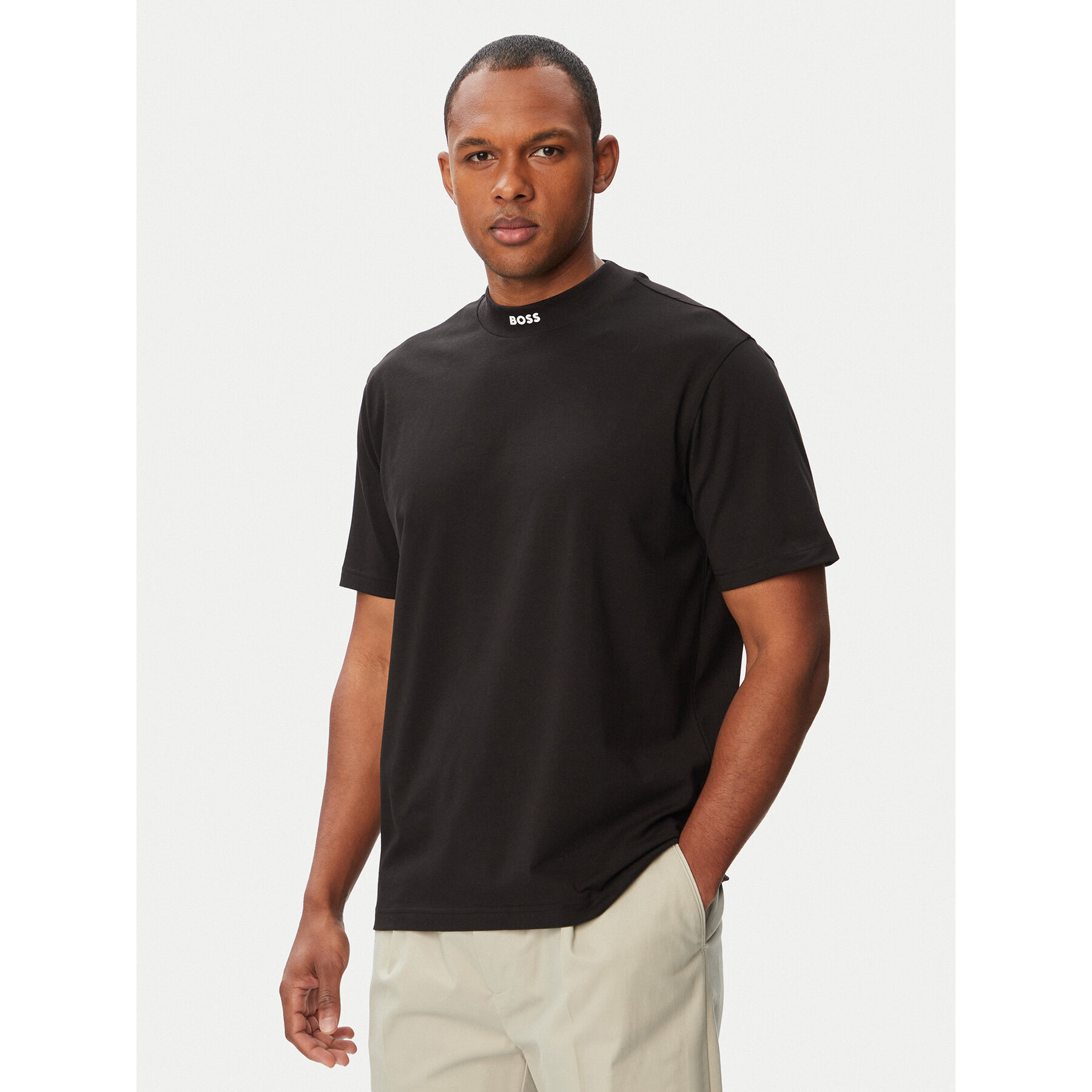 BOSS T-shirt Tee Collar 50562120 Crna Relaxed Fit