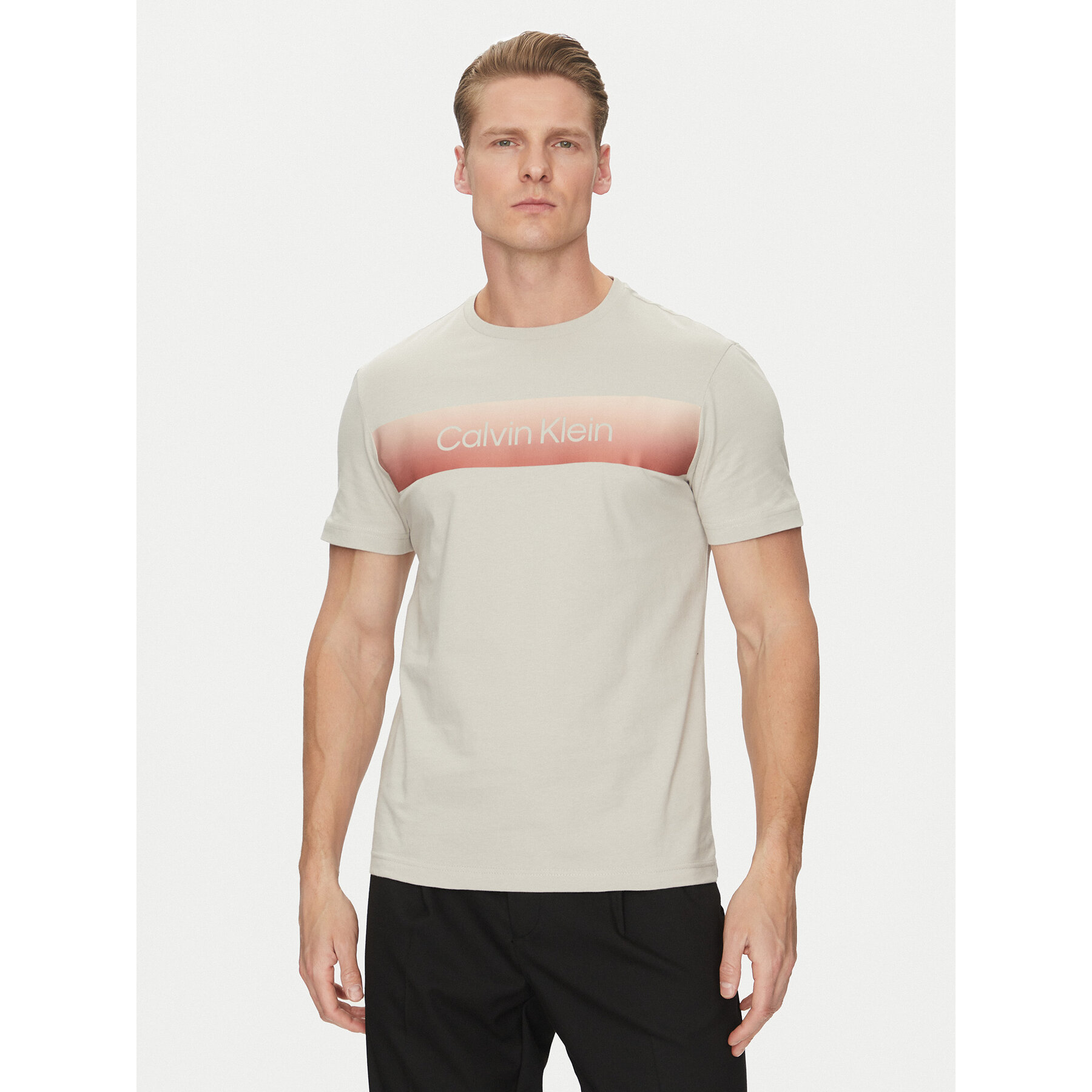 Calvin Klein Póló Linear Ombre K10K114163 Szürke Regular Fit