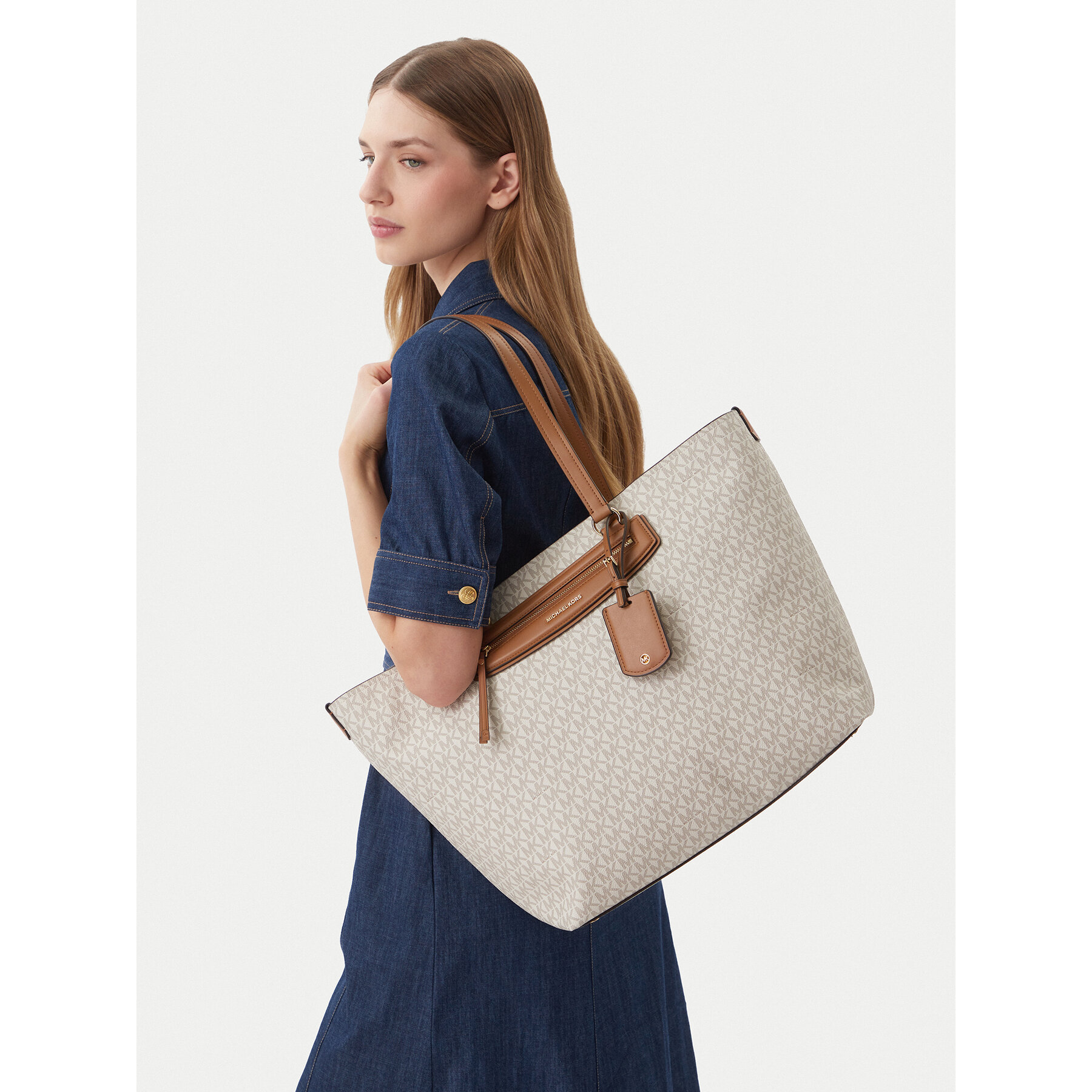 Torbica MICHAEL Michael Kors Jet Set 30S6GTVT4B Écru