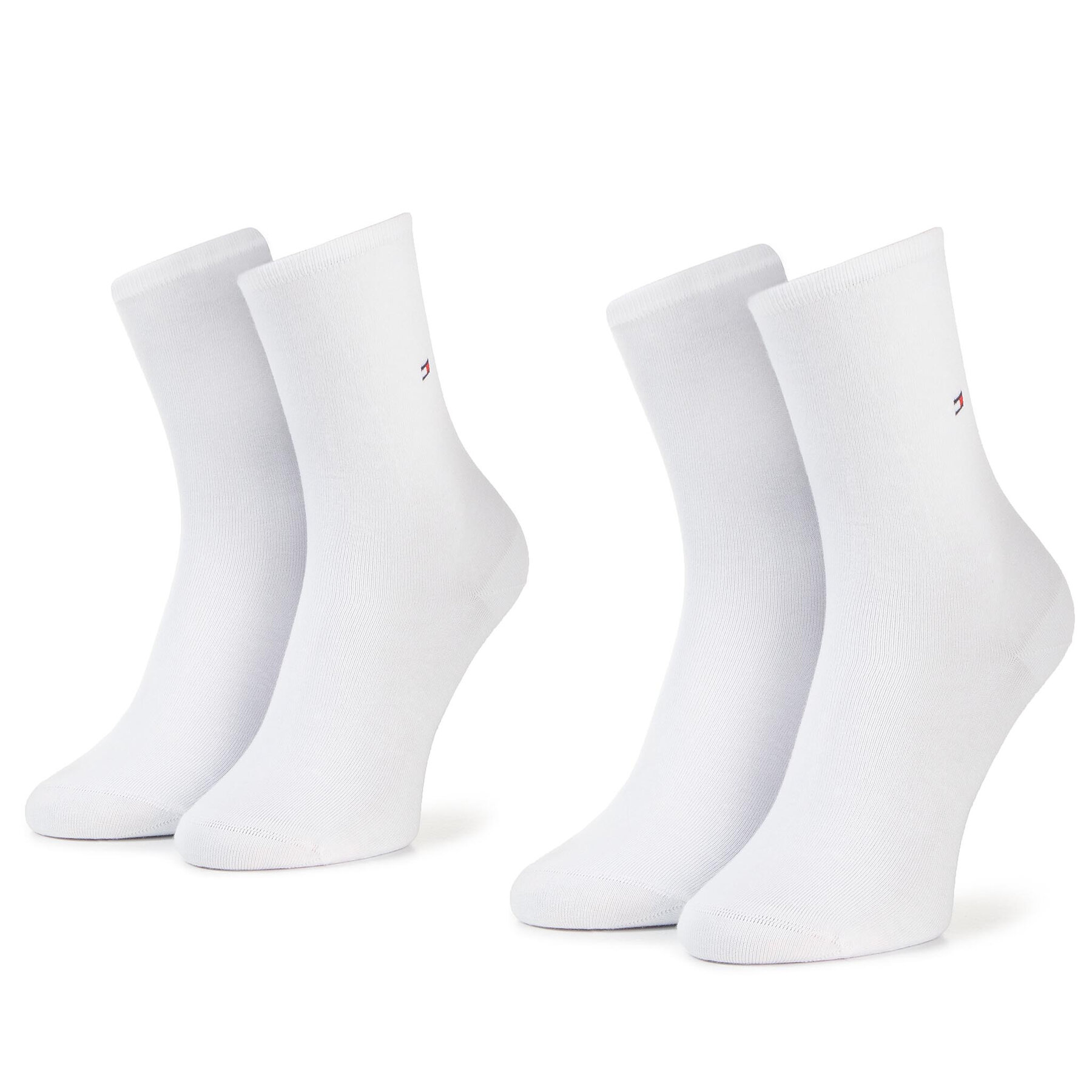 Súprava 2 párov vysokých dámskych ponožiek Tommy Hilfiger 371221 Biela