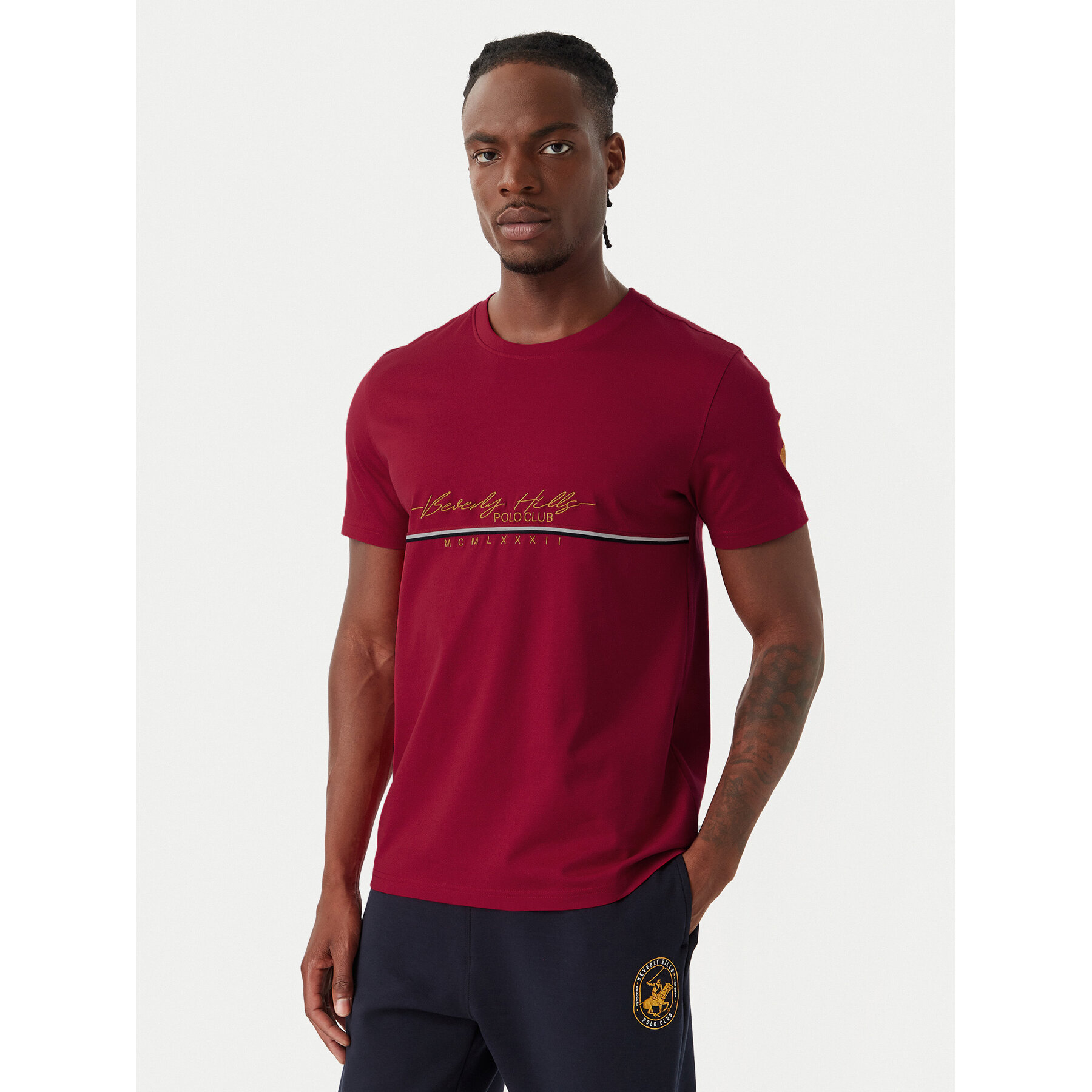 Beverly Hills Polo Club T-Shirt P-SS26M-TS1519 Rot Regular Fit
