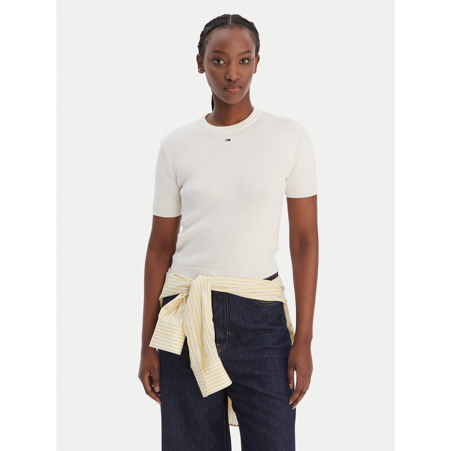 Tommy Jeans Majica Essential DW0DW19336 Kremna Regular Fit