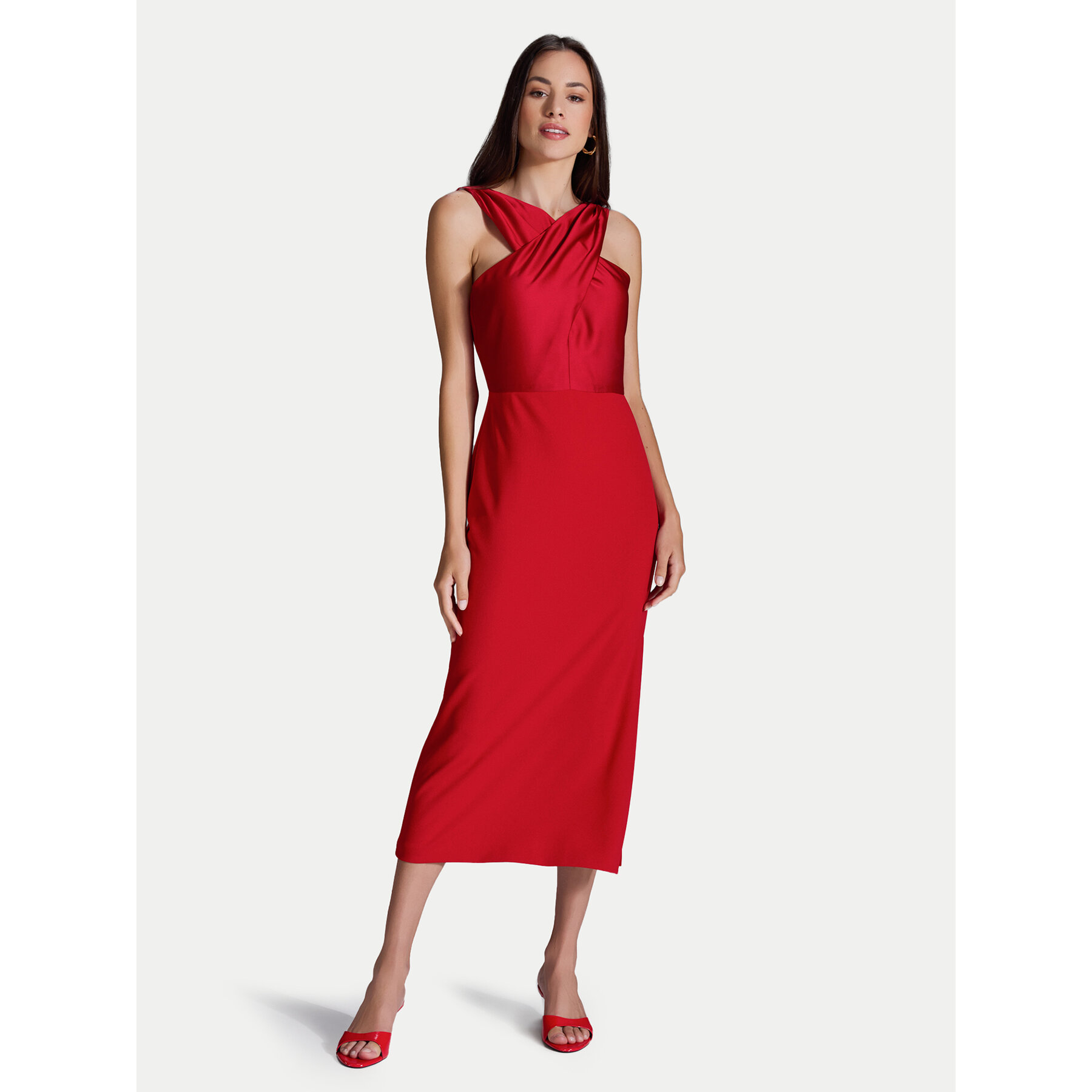Swing Coctailkleid 5AI17900 Rot Slim Fit
