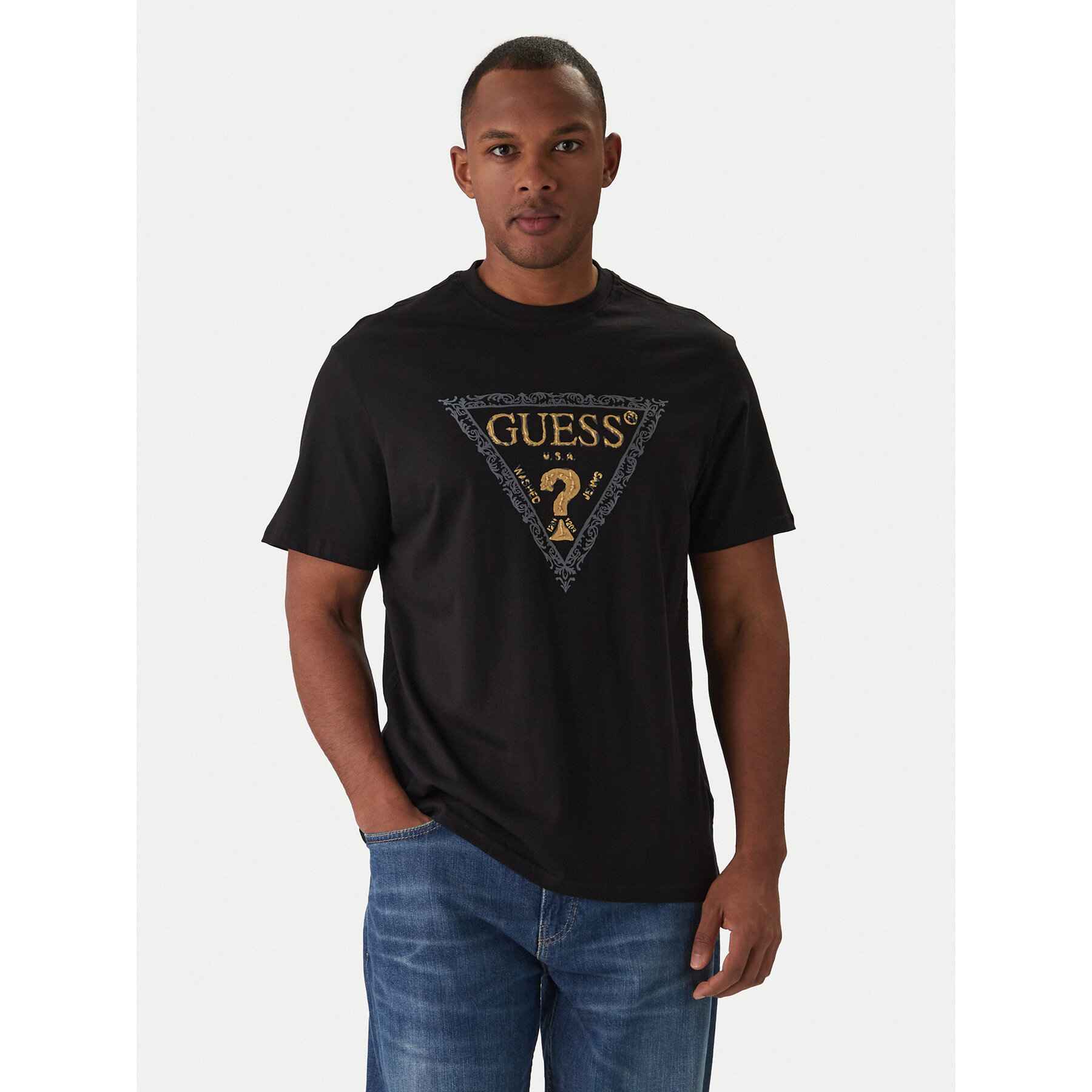 Guess T-Shirt M6RI15 I3Z14 Μαύρο Regular Fit