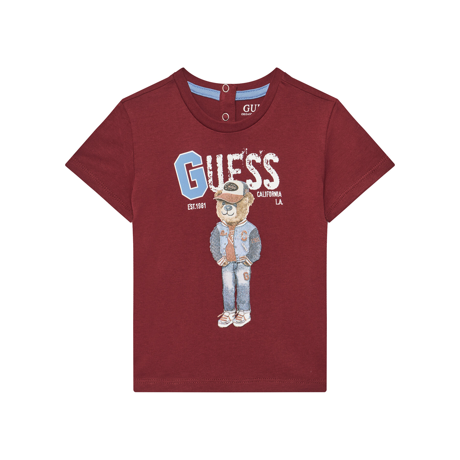 Guess T-Shirt N5YI22 K8HM4 Μπορντό Regular Fit